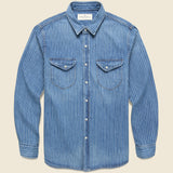 Hayes Pearl Snap - Indigo Stripe - Imogene + Willie - STAG Provisions - Tops - L/S Woven - Stripe
