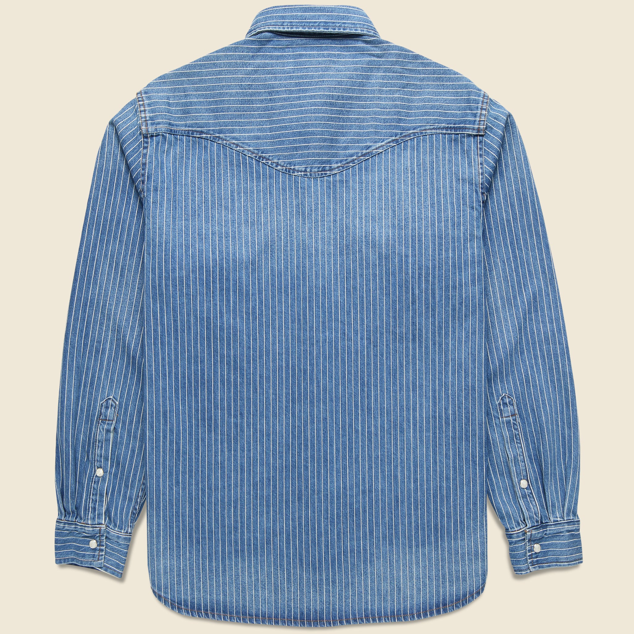 
                          Hayes Pearl Snap - Indigo Stripe - Imogene + Willie - STAG Provisions - Tops - L/S Woven - Stripe
                        