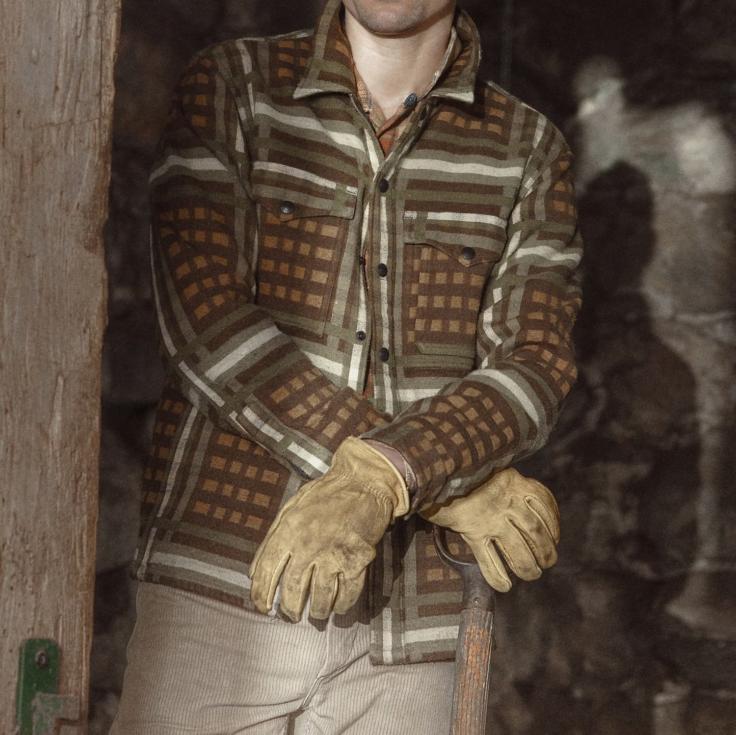 Jacquard Nelson Overshirt - Brown - RRL - STAG Provisions - Tops - L/S Woven - Overshirt