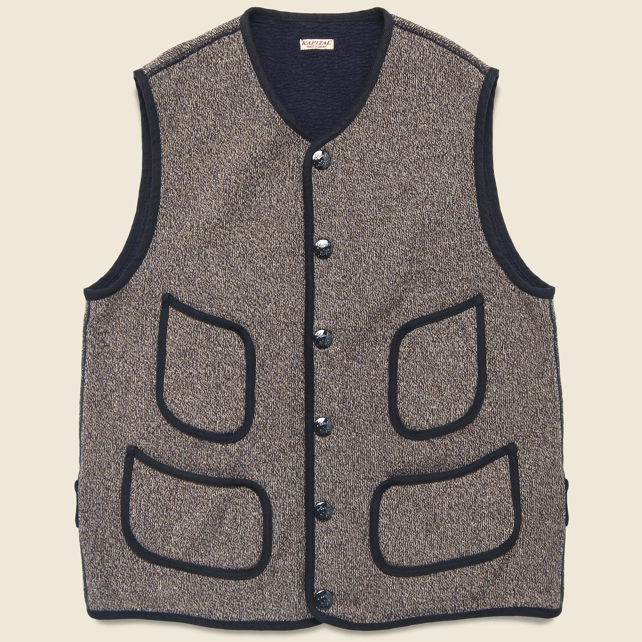 Beach Knit Sweater Vest - Charcoal - Kapital - STAG Provisions - Outerwear - Vest