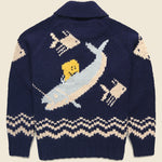 Hand Knit Trout Zip Cardigan - Navy - Kapital - STAG Provisions - Tops - Sweater