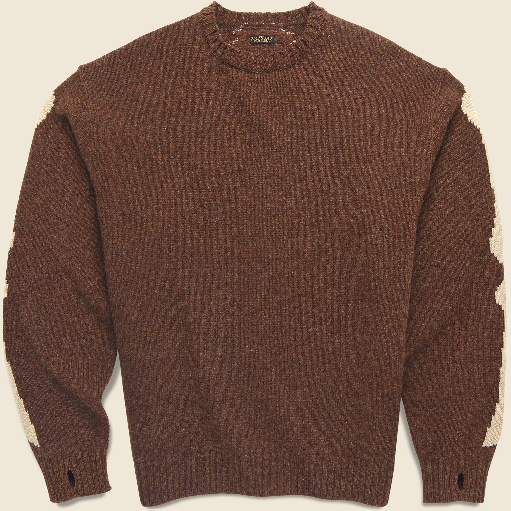 Wool Bone Crew Sweater - Brown - Kapital - STAG Provisions - Tops - Sweater