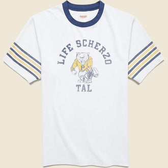 College Capital Ringer Tee - Light Grey
