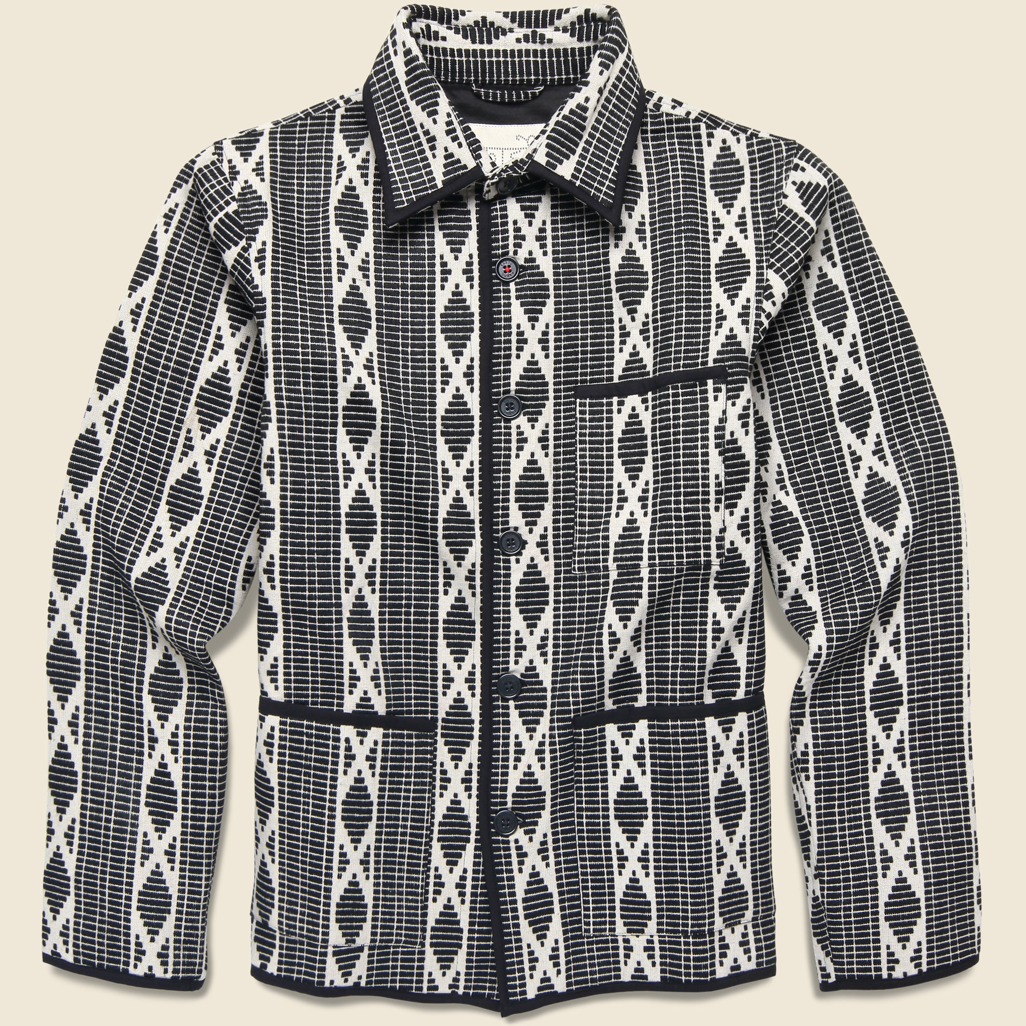 Paris Work Jacket - Black/White Jacquard - Kardo - STAG Provisions - Outerwear - Coat / Jacket