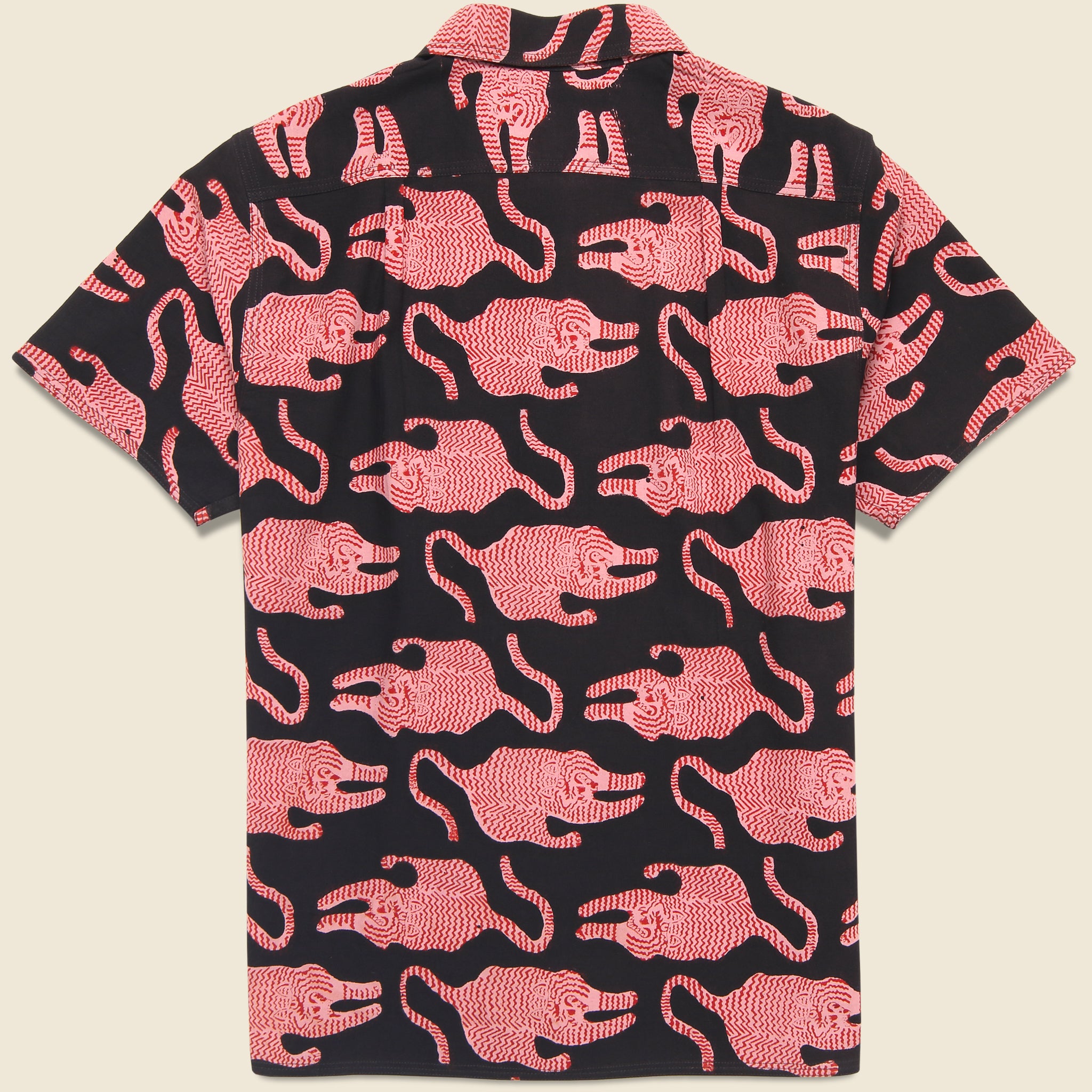 Tiger Block Print Shirt - Black - Kardo - STAG Provisions - Tops - S/S Woven - Other Pattern