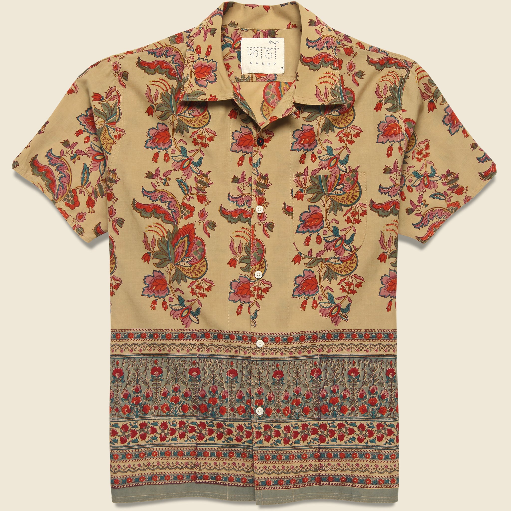 Paisley Block Print Shirt - Beige - Kardo - STAG Provisions - Tops - S/S Woven - Floral
