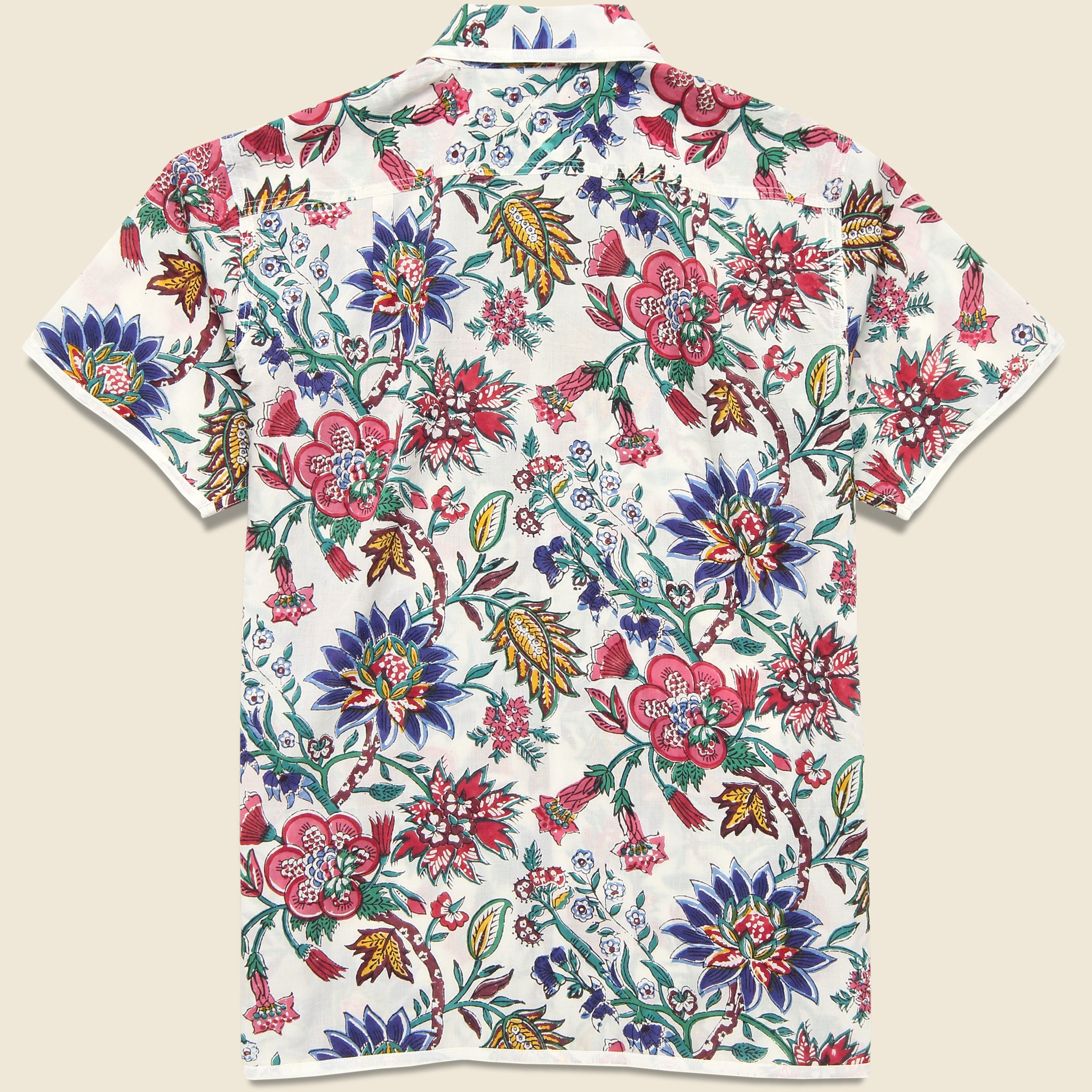 
                          Floral Block Print Shirt - White - Kardo - STAG Provisions - Tops - S/S Woven - Floral
                        