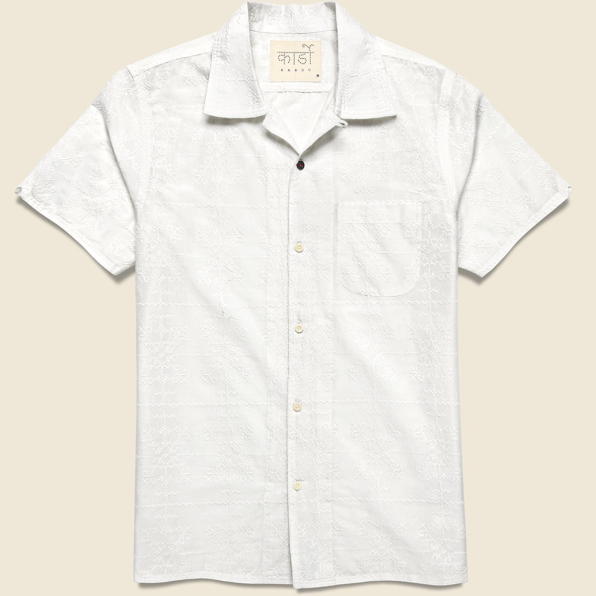 Schiffli Embroidered Shirt - White - Kardo - STAG Provisions - Tops - S/S Woven - Solid