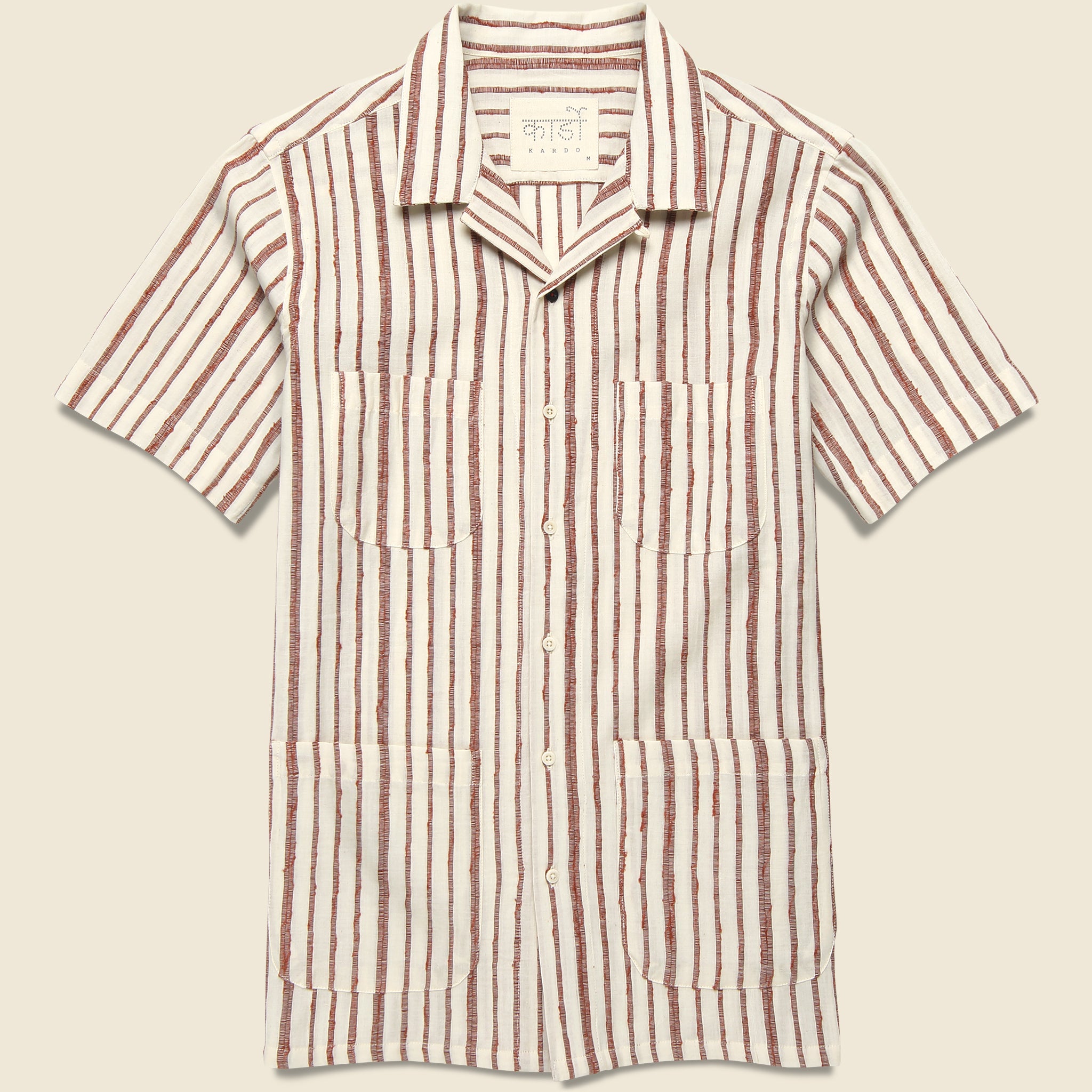 Handwoven Stripe Shirt - Brick - Kardo - STAG Provisions - Tops - S/S Woven - Stripe