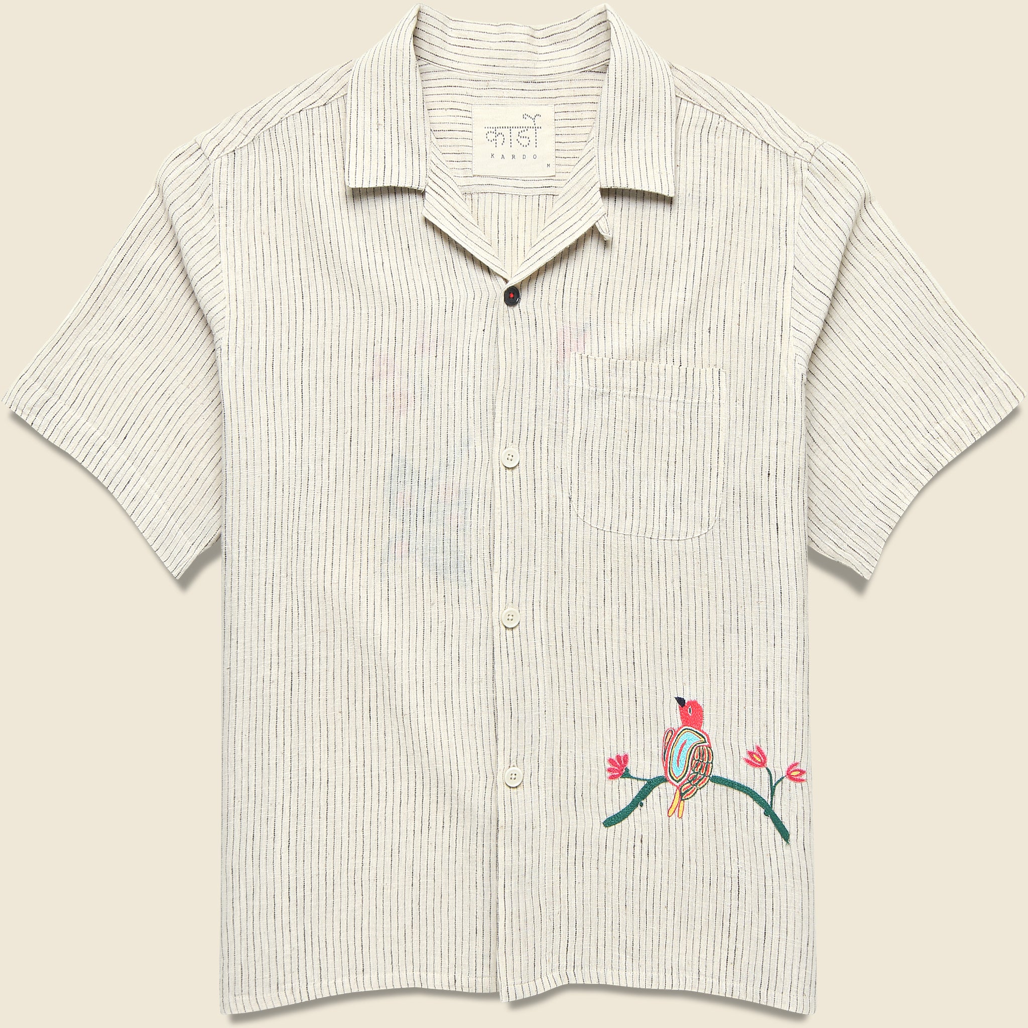 Embroidered Bird Shirt - Natural - Kardo - STAG Provisions - Tops - S/S Woven - Other Pattern