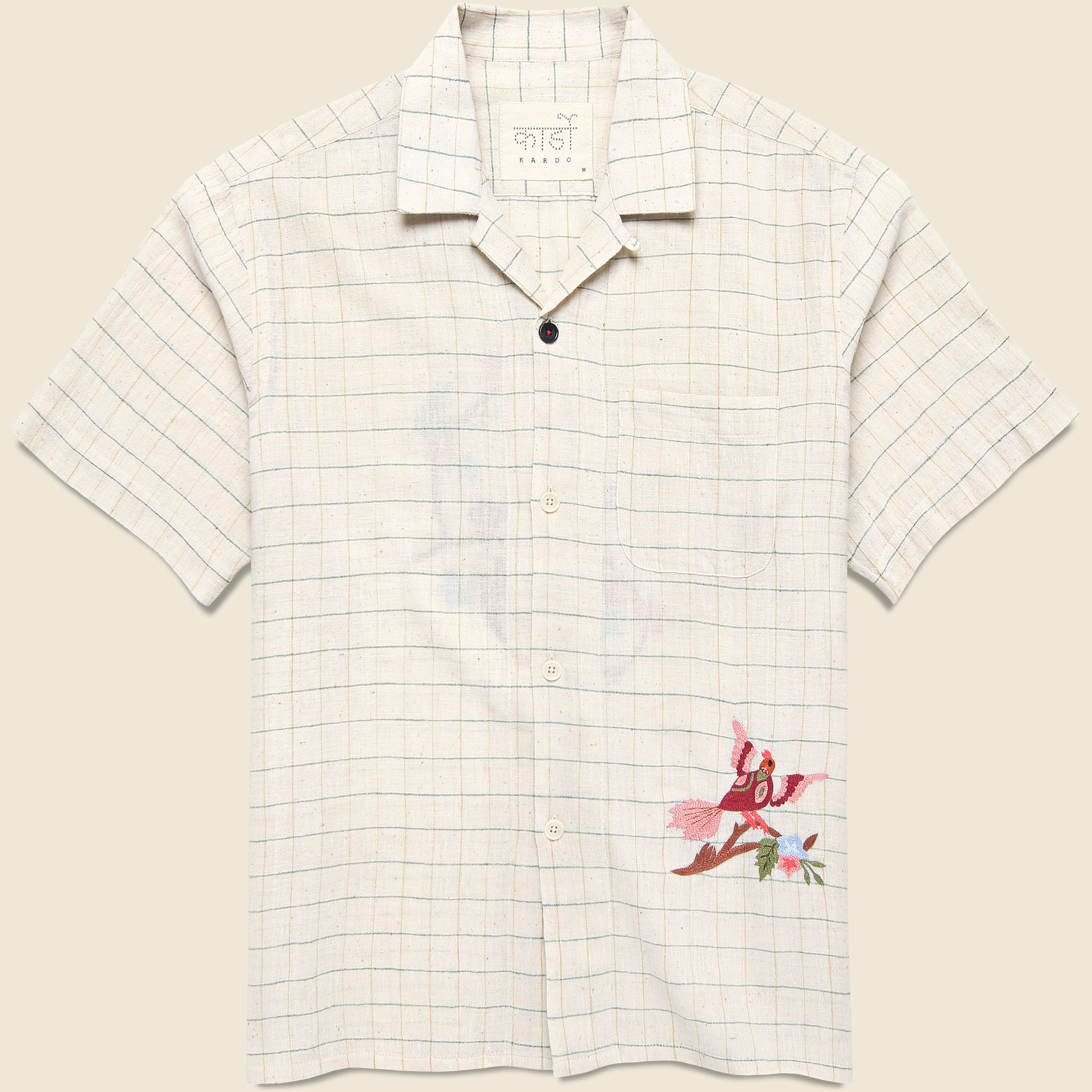 Embroidered Bird Shirt - Natural - Kardo - STAG Provisions - Tops - S/S Woven - Other Pattern