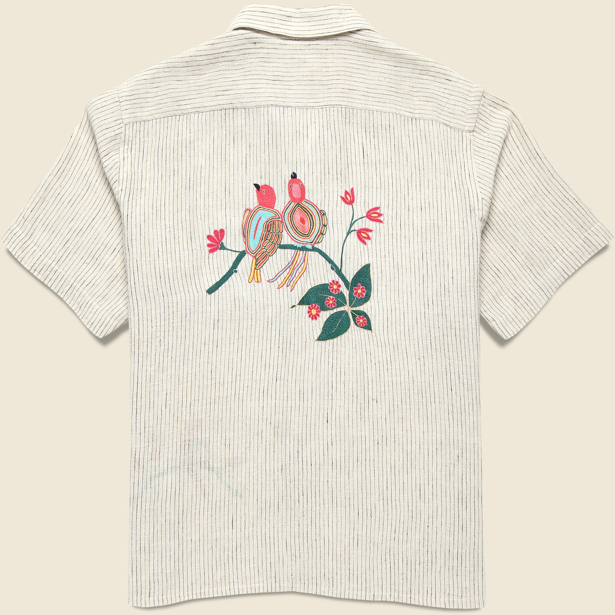 Embroidered Bird Shirt - Natural - Kardo - STAG Provisions - Tops - S/S Woven - Other Pattern