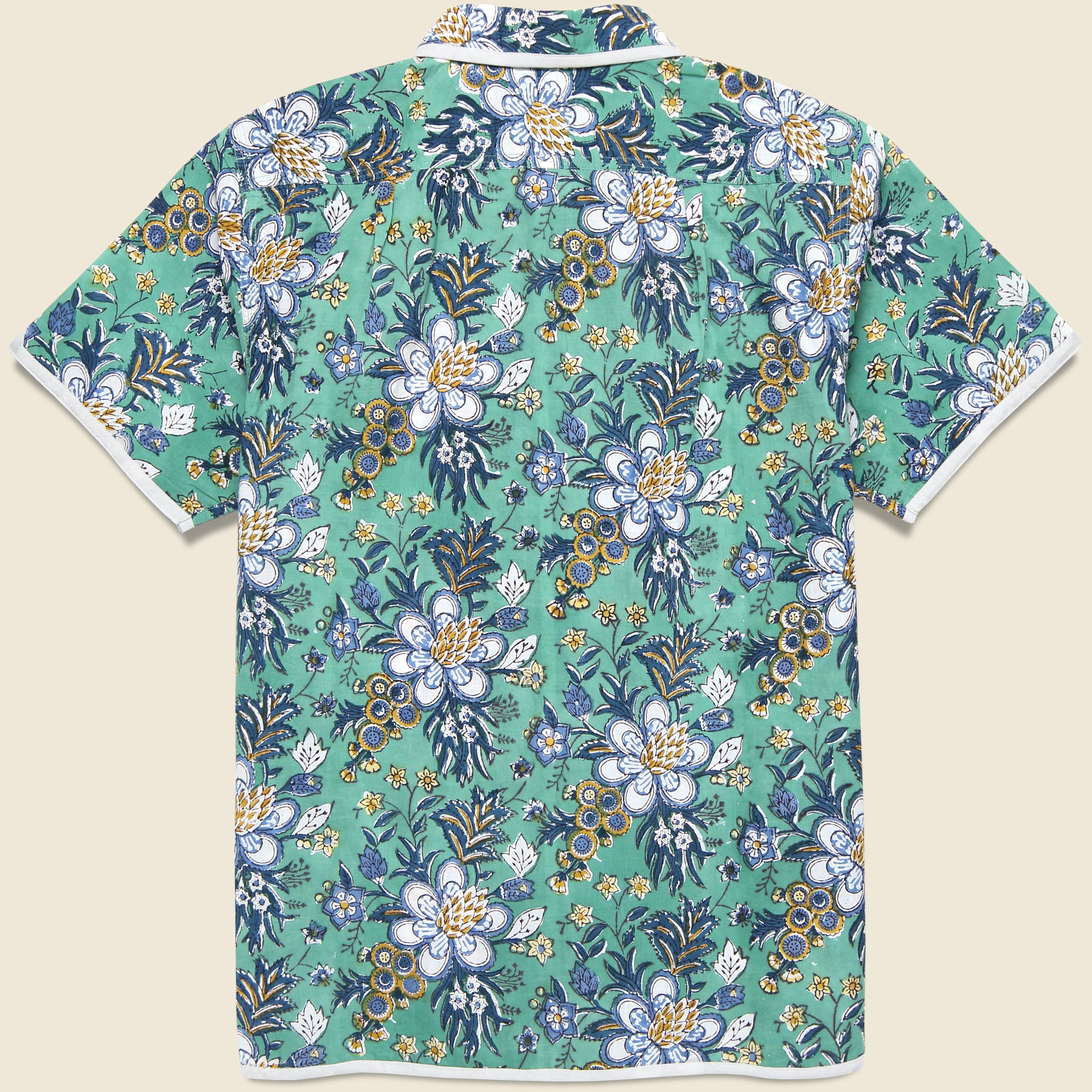 Floral Block Print Shirt - Green - Kardo - STAG Provisions - Tops - S/S Woven - Floral