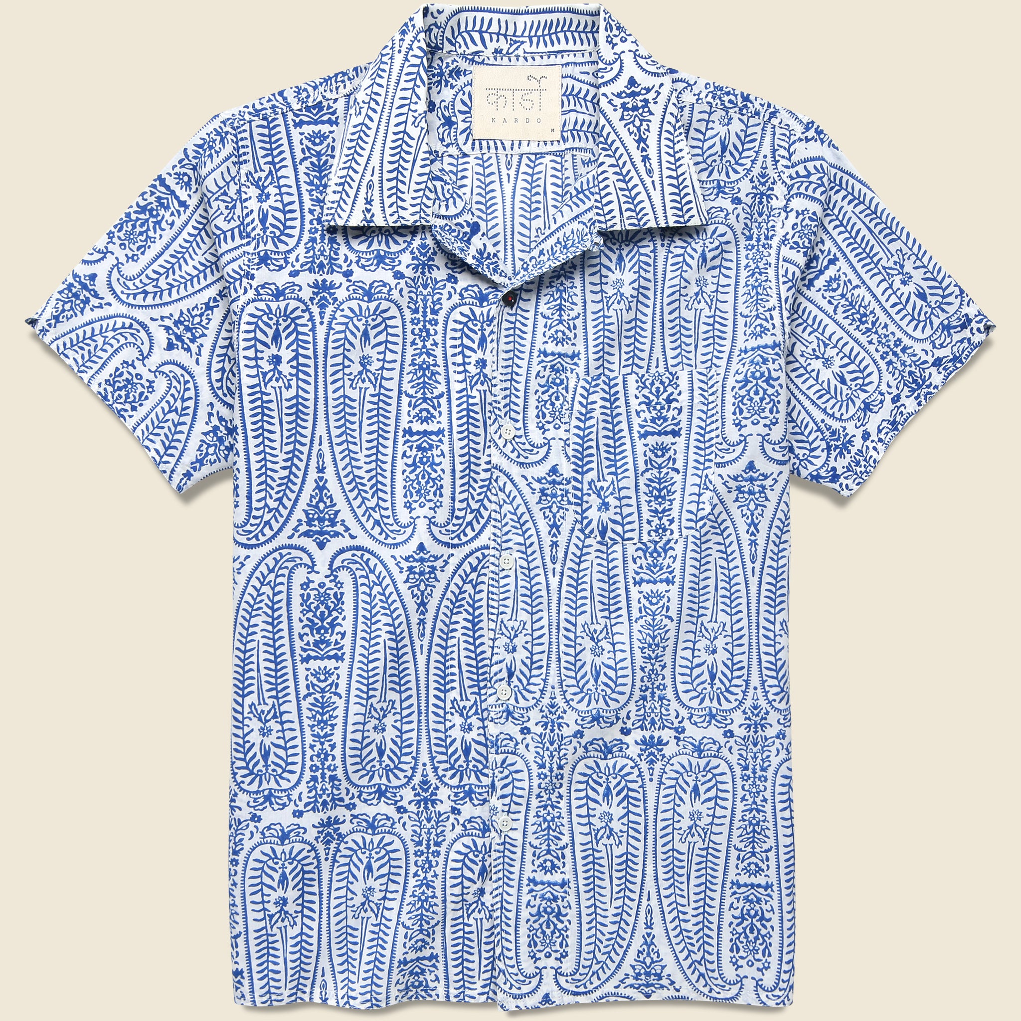 Paisley Block Print Shirt - Indigo - Kardo - STAG Provisions - Tops - S/S Woven - Other Pattern