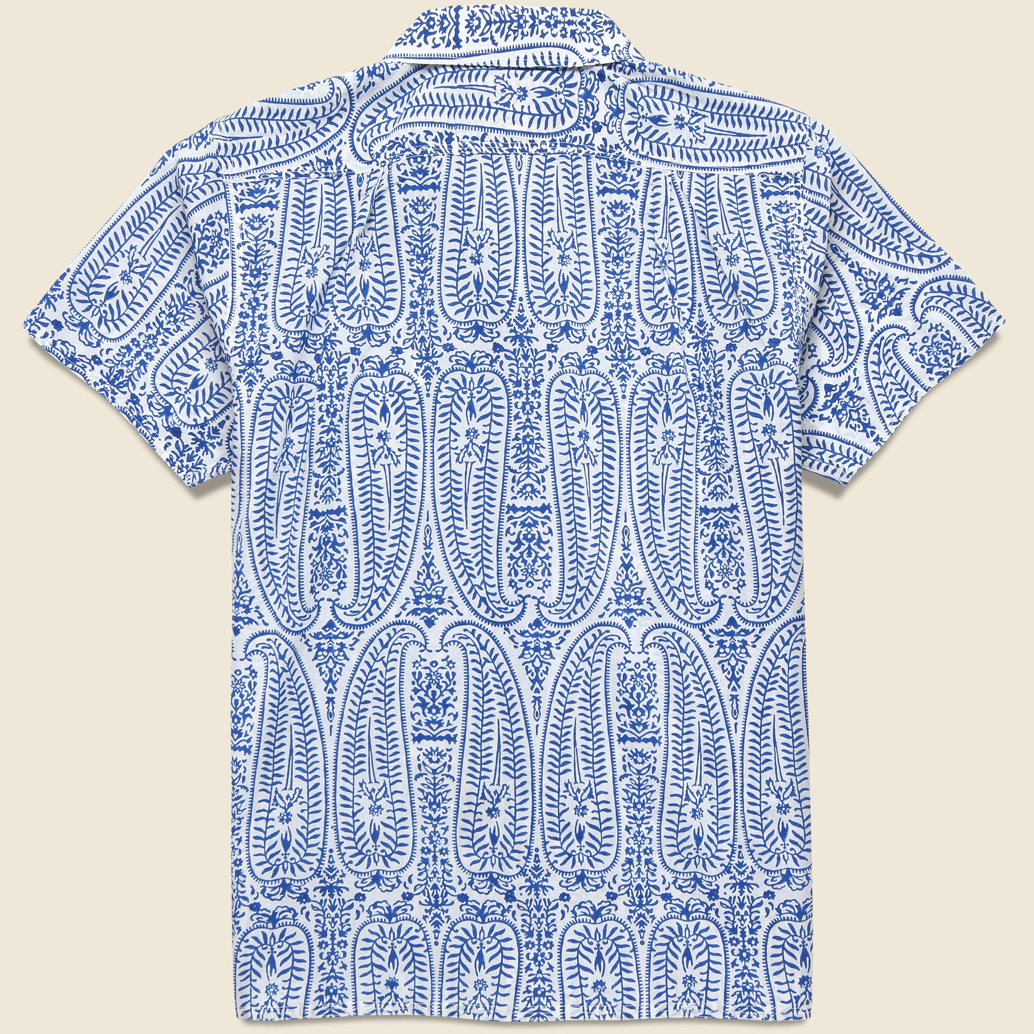 Paisley Block Print Shirt - Indigo - Kardo - STAG Provisions - Tops - S/S Woven - Other Pattern