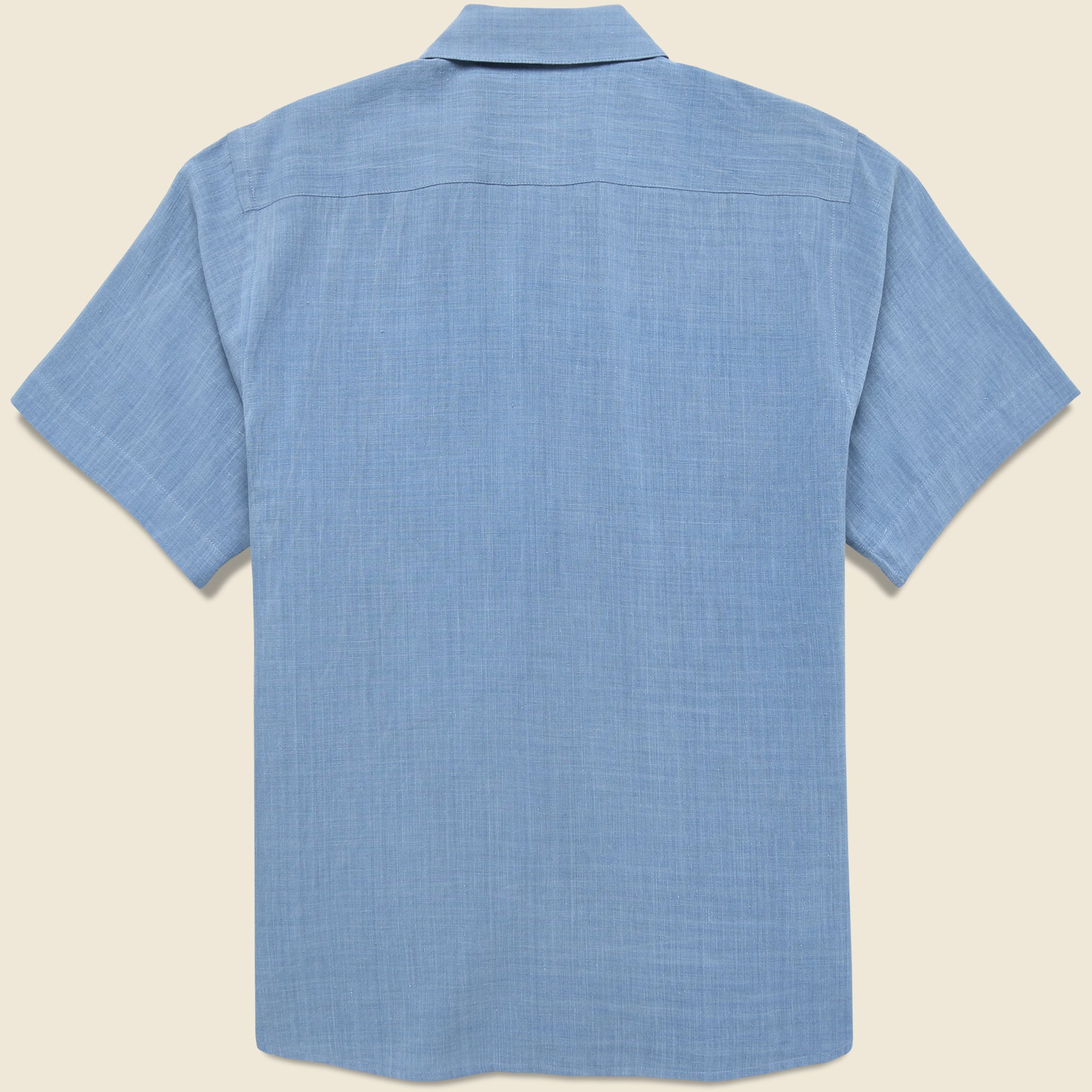 Embroidered Khadi Shirt - Blue - Kardo - STAG Provisions - Tops - S/S Woven - Other Pattern