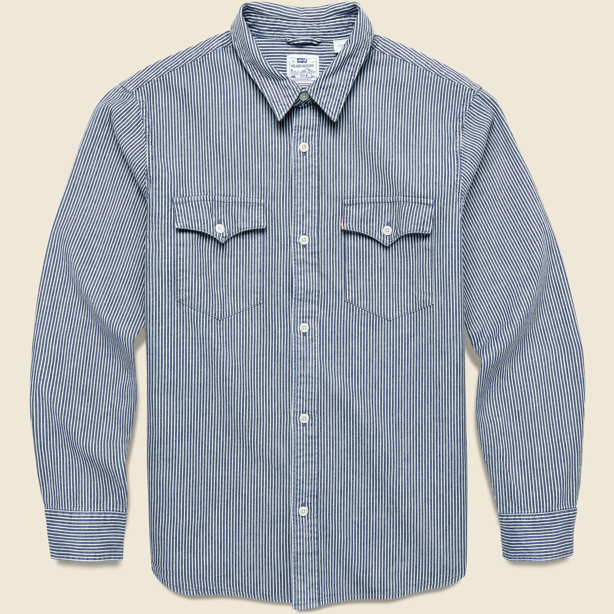 Relaxed Western Shirt - Railroad Stripe - Levis Premium - STAG Provisions - Tops - L/S Woven - Stripe
