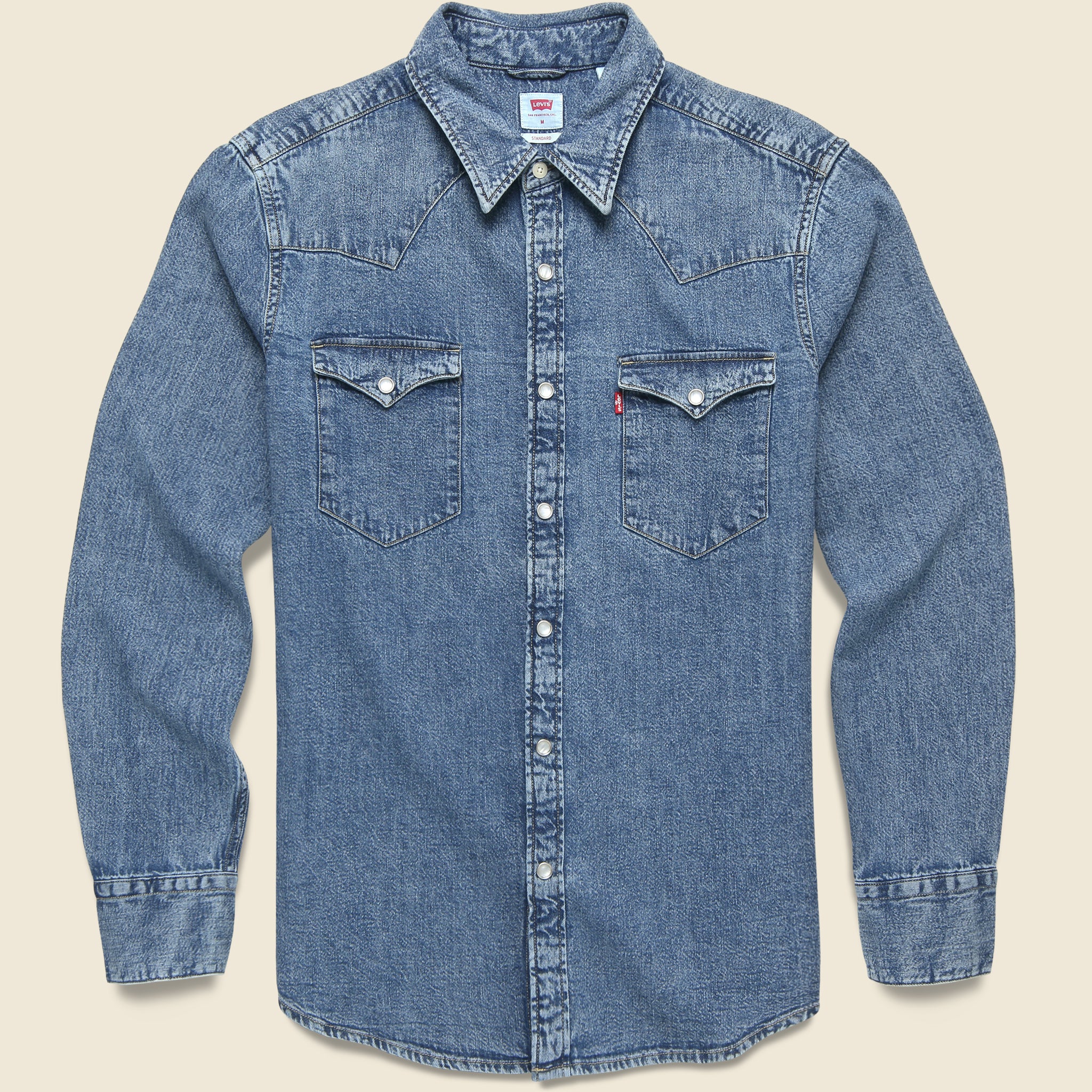 Barstow Western Shirt - Mid Wash - Levis Premium - STAG Provisions - Tops - L/S Woven - Solid