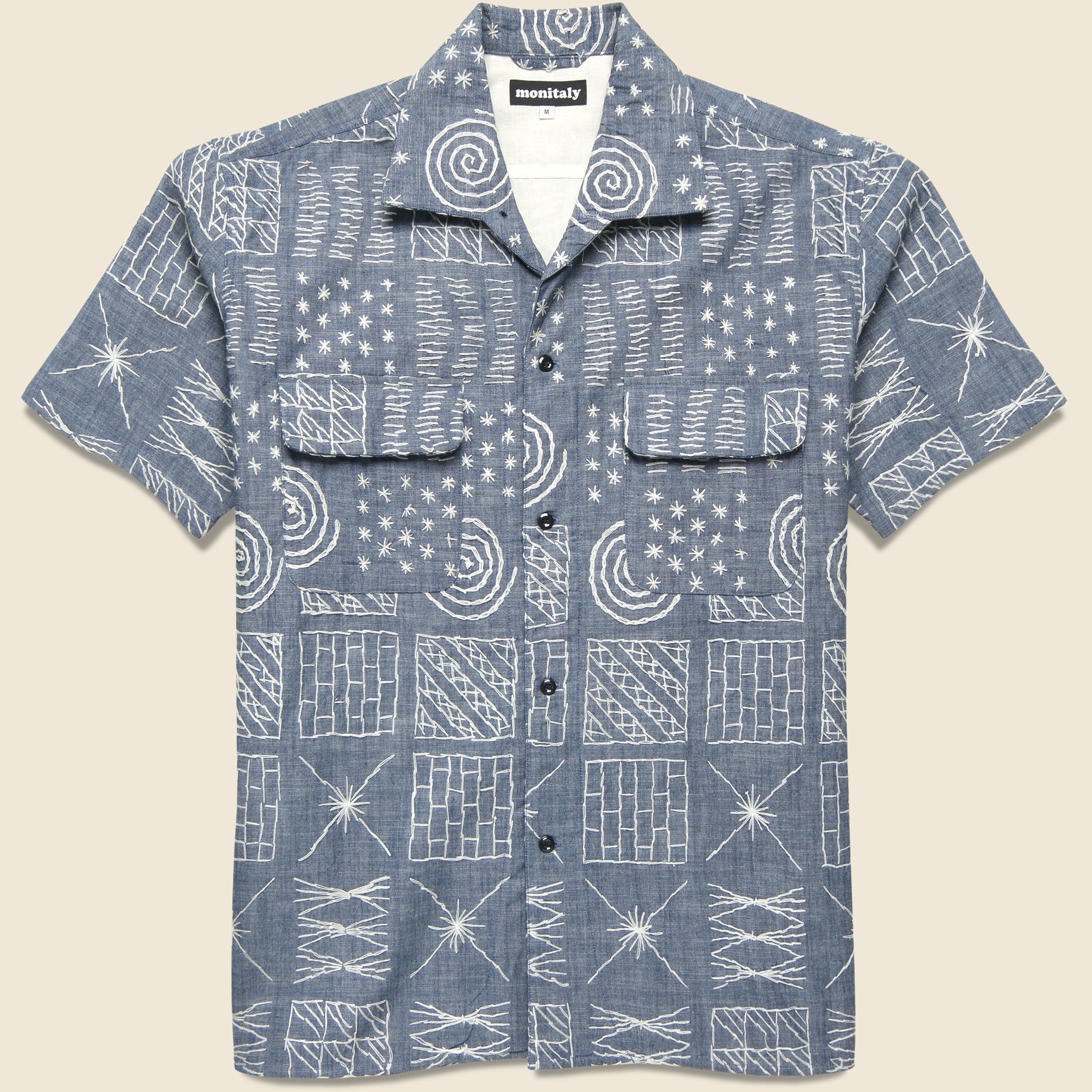 50s Milano Shirt - Squared Chambray - Monitaly - STAG Provisions - Tops - S/S Woven - Other Pattern