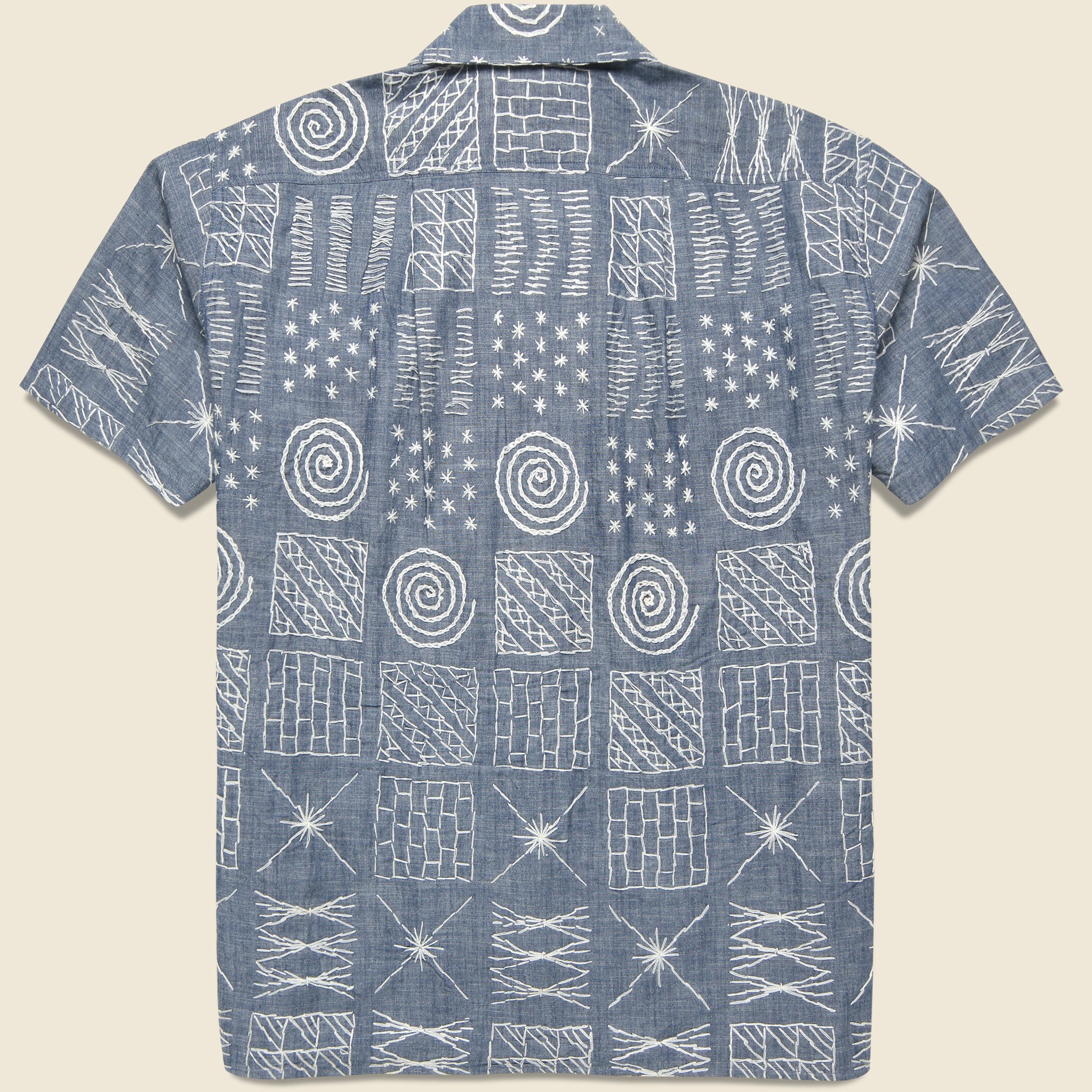 50s Milano Shirt - Squared Chambray - Monitaly - STAG Provisions - Tops - S/S Woven - Other Pattern