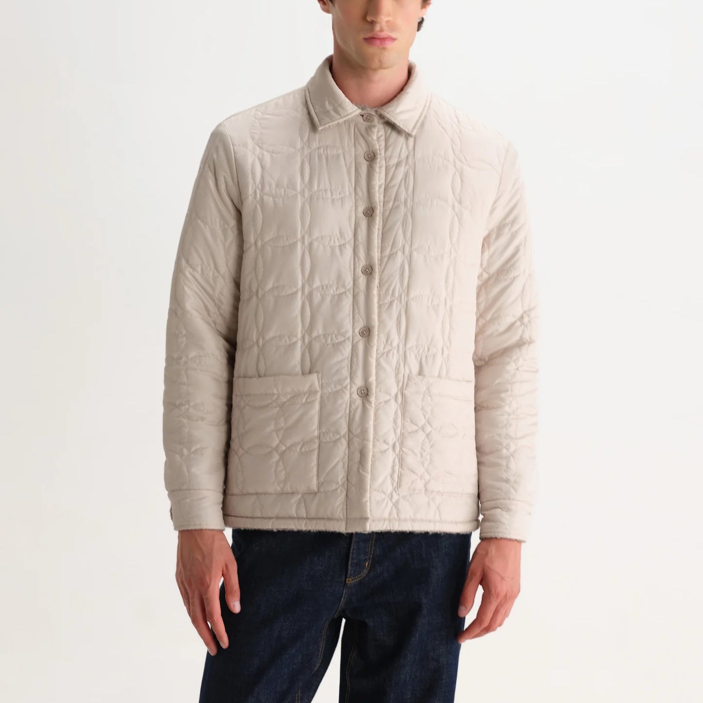 
                          Mount Reversible Overshirt - Bobble Wool Natural - Wax London - STAG Provisions - Outerwear - Shirt Jacket
                        
