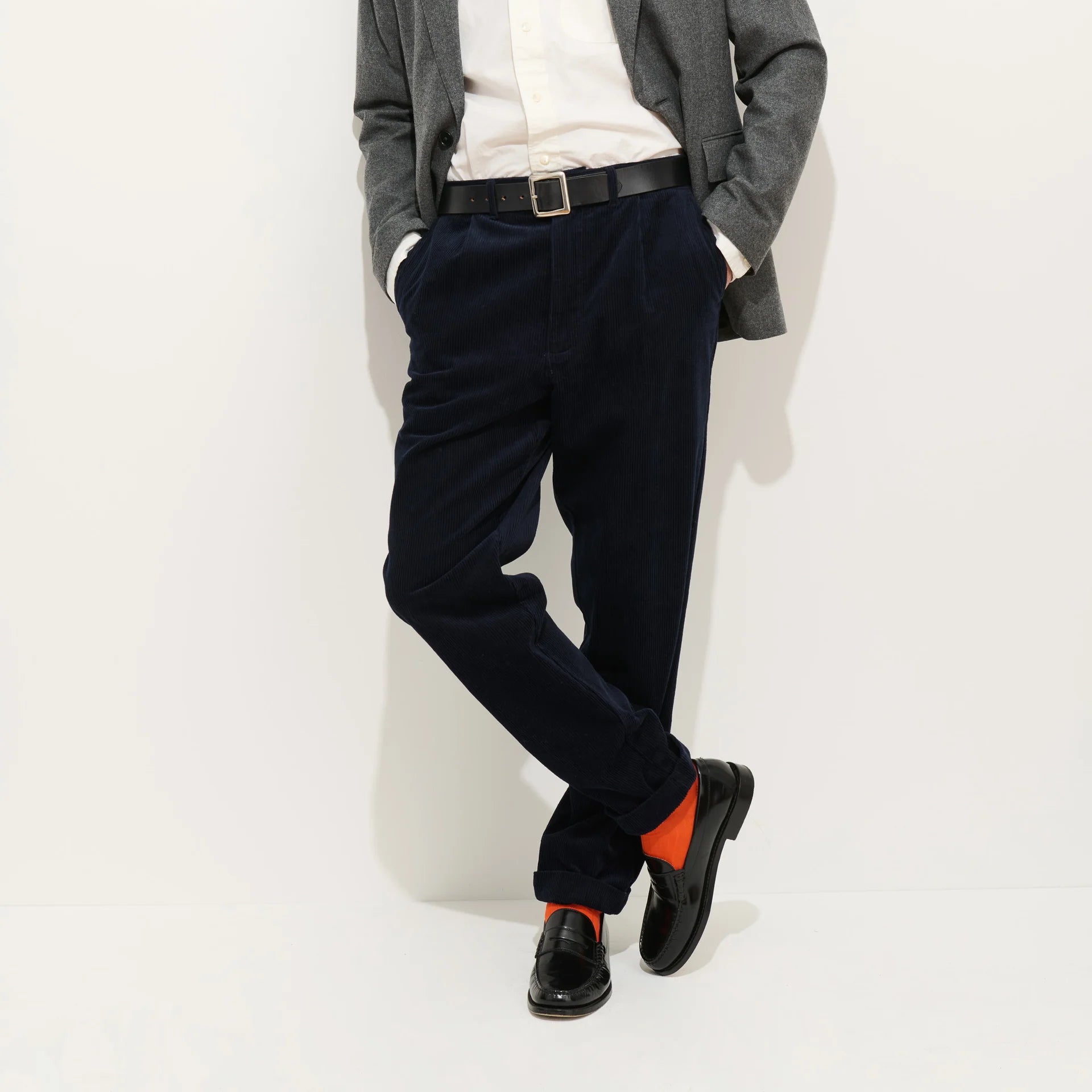 Corduroy Pleated Pant - Navy - Alex Mill - STAG Provisions - Pants - Corduroy