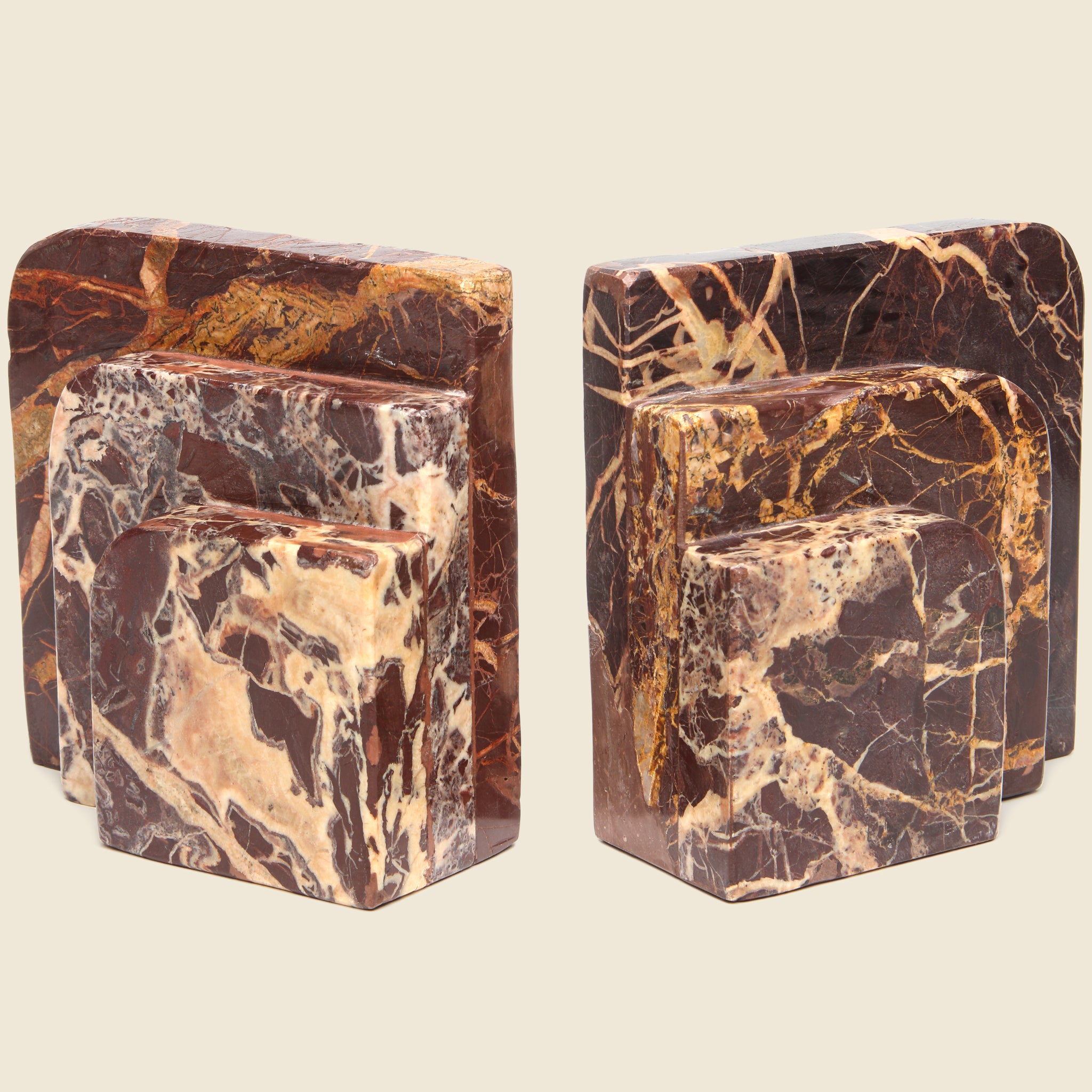 Red Jasper Stacked Bookends - Vintage - STAG Provisions - One & Done - Furniture