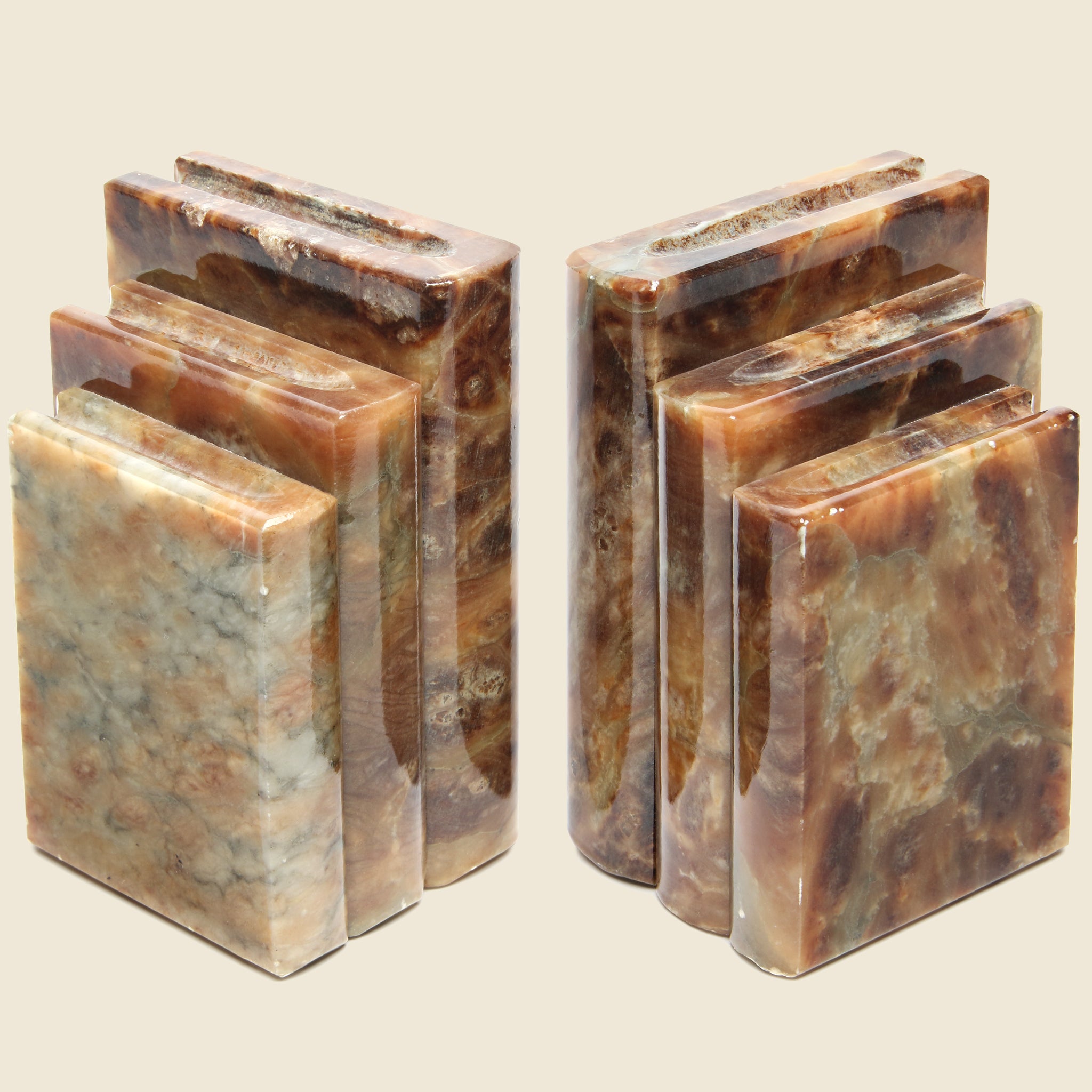 Vintage Alabaster Bookends - Vintage - STAG Provisions - One & Done - Furniture
