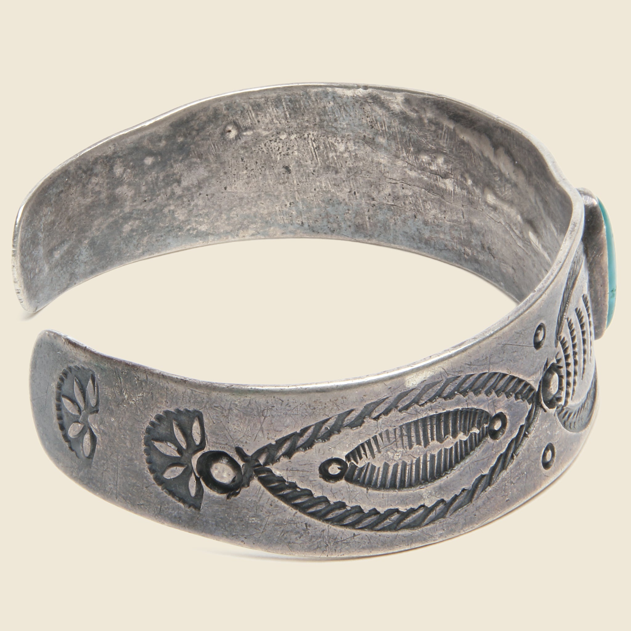 
                          Stamped Silver &amp; Turquoise Cuff #1 - Vintage - STAG Provisions - One &amp; Done - Accessories &amp; Jewelry
                        