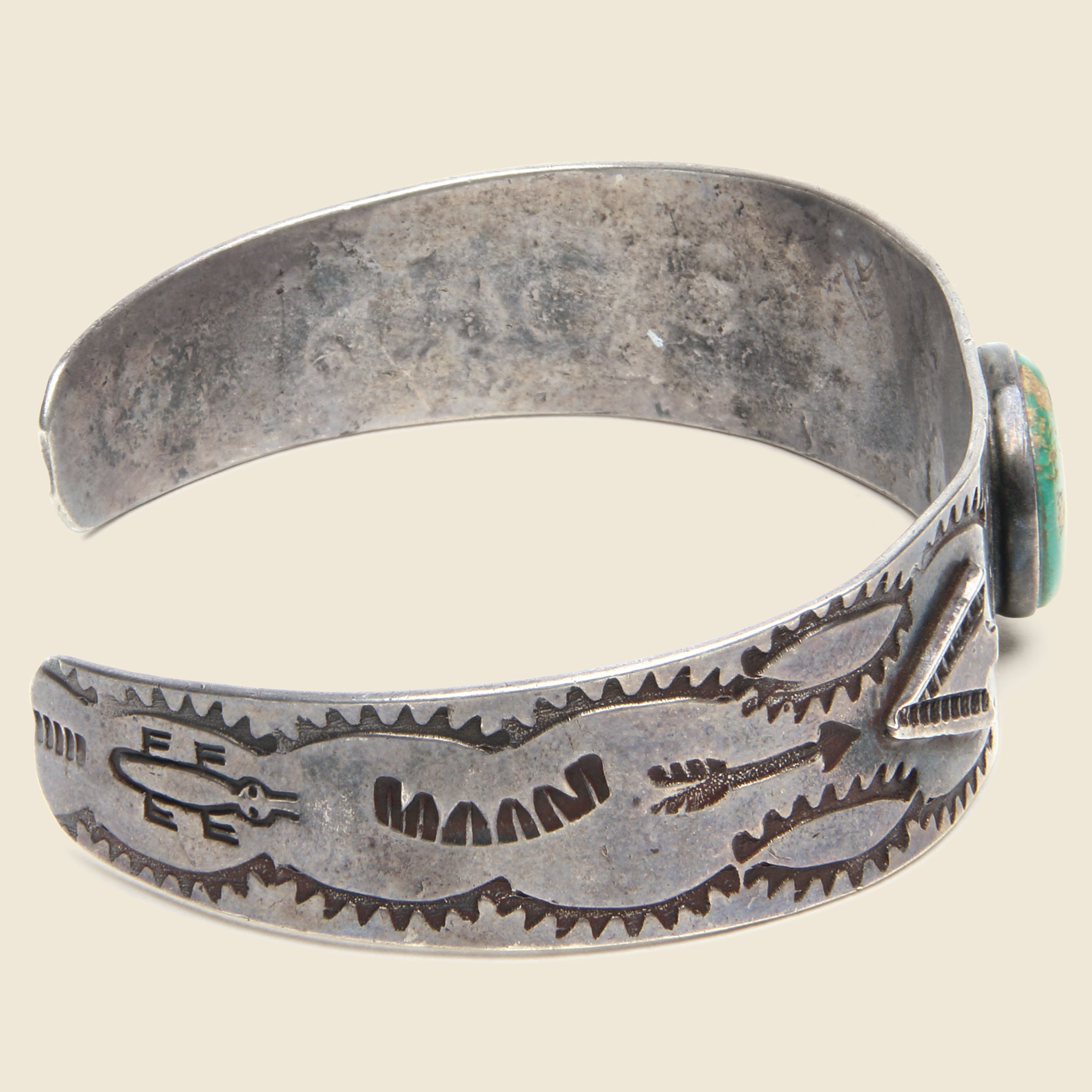 
                          Stamped Silver &amp; Turquoise Cuff #2 - Vintage - STAG Provisions - One &amp; Done - Accessories &amp; Jewelry
                        