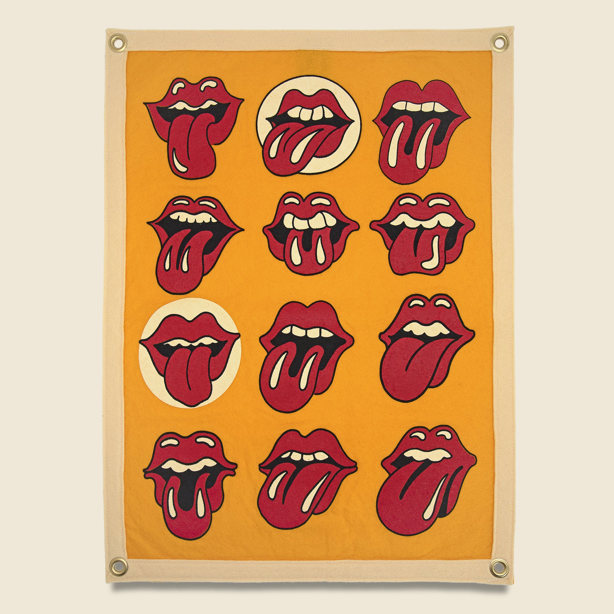 Rolling Stones Lips Banner - Oxford Pennant - STAG Provisions - Home - Art & Accessories - Decorative Object