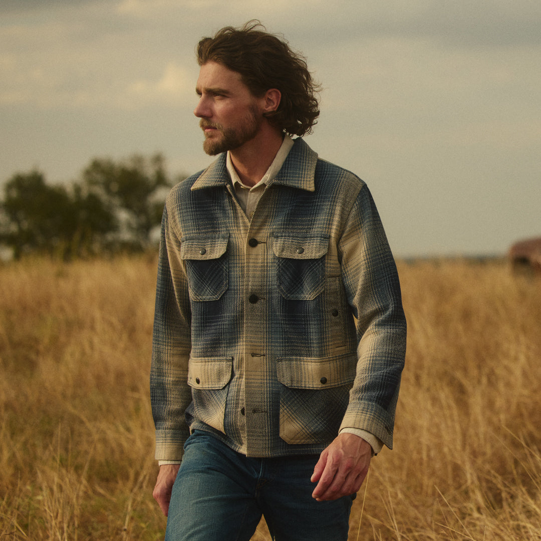 Wool Ruddick Overshirt - Blue - RRL - STAG Provisions - Outerwear - Shirt Jacket