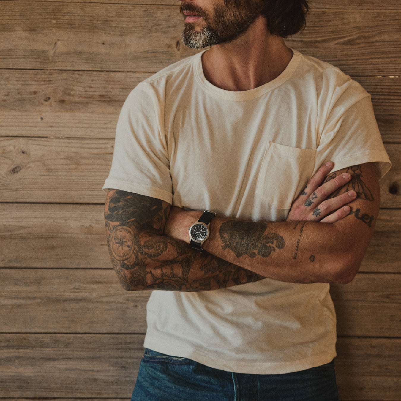 
                          Pocket Tee - Vintage White - Imogene + Willie - STAG Provisions - Tops - S/S Tee
                        