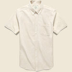 Striped Atlantico Seersucker Shirt - Sand - Portuguese Flannel - STAG Provisions - Tops - S/S Woven - Seersucker