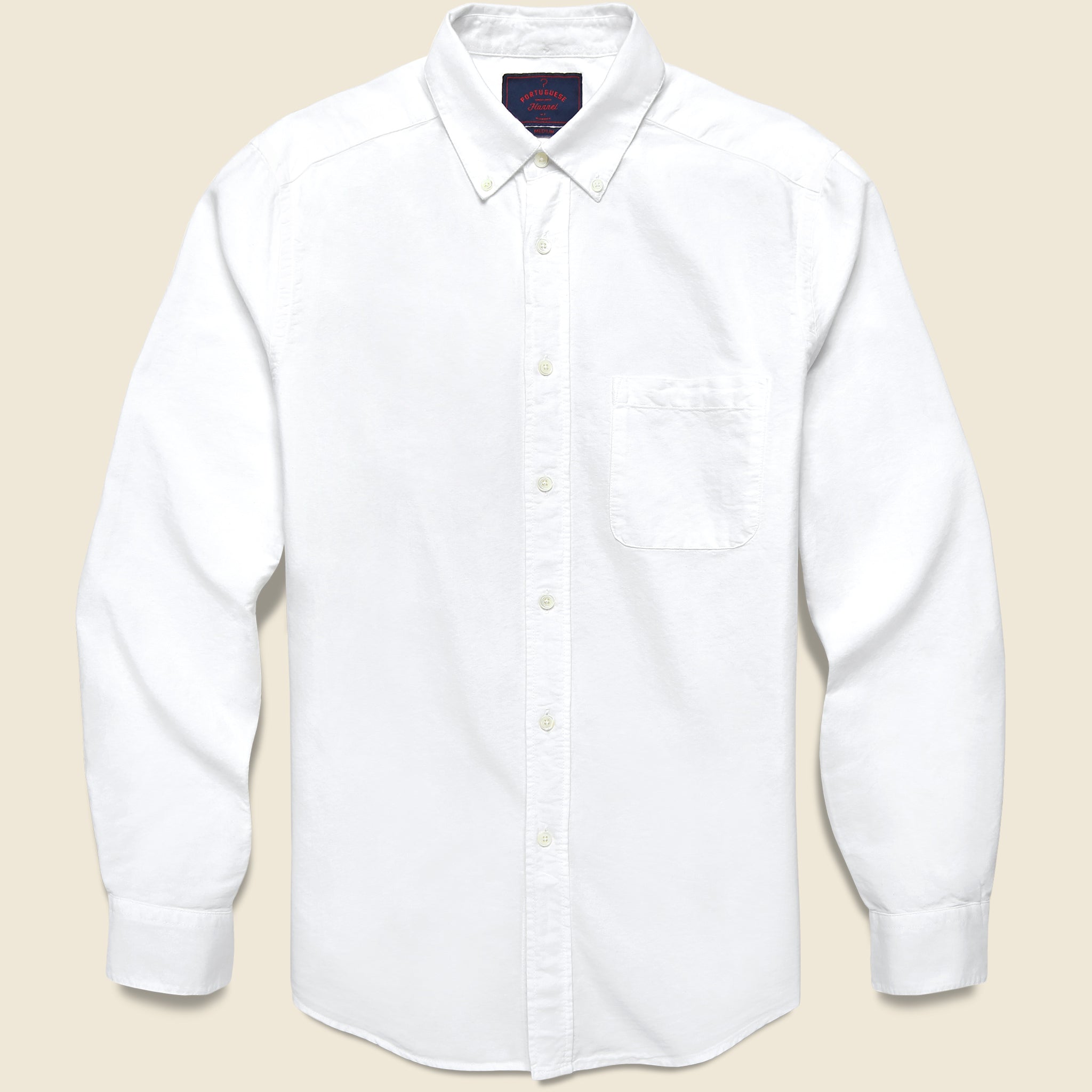 Belavista Brushed Oxford Shirt - White - Portuguese Flannel - STAG Provisions - Tops - L/S Woven - Solid