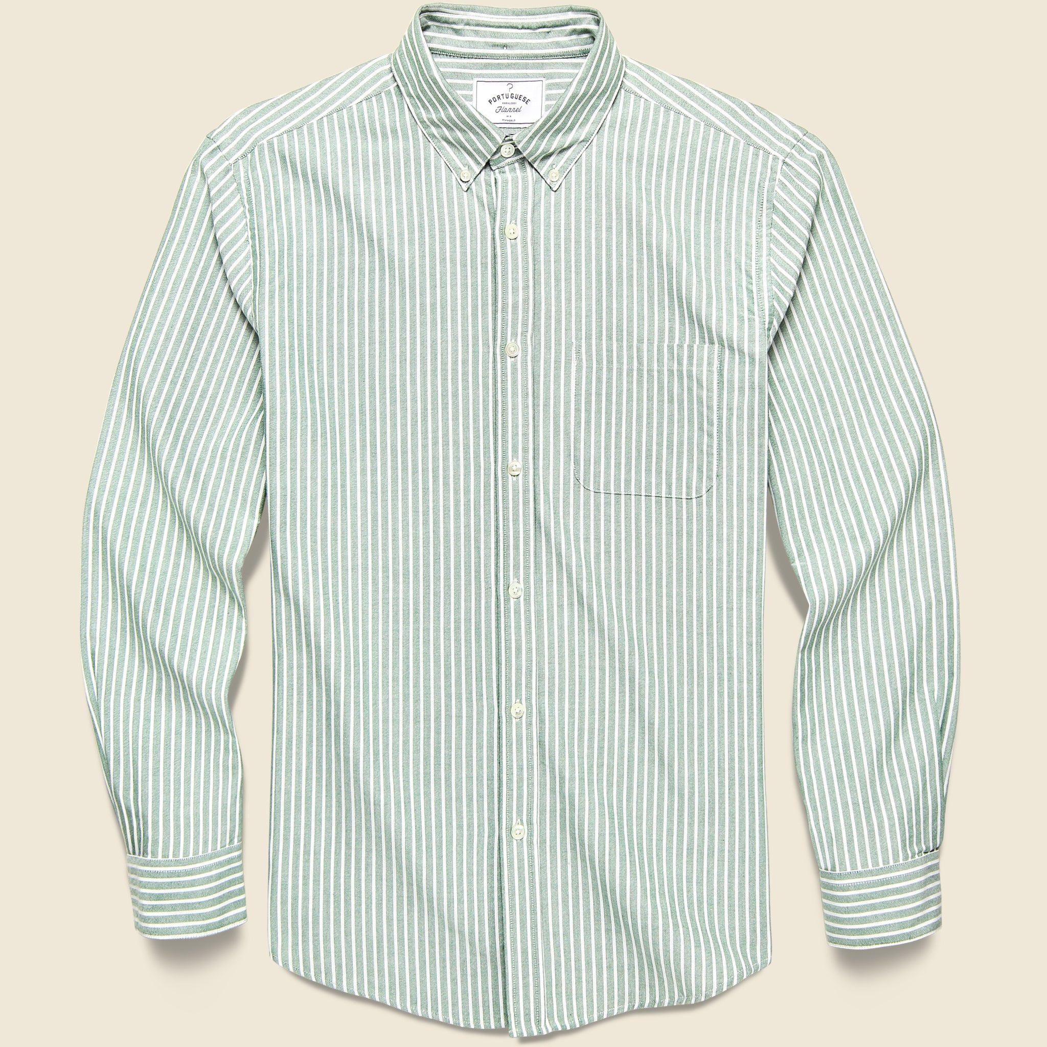 Belavista Oxford Shirt - Green Stripe - Portuguese Flannel - STAG Provisions - Tops - L/S Woven - Stripe
