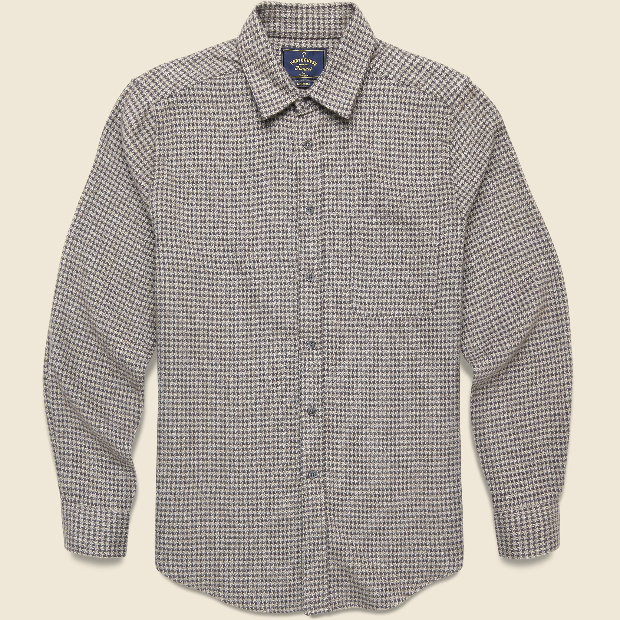 Pied Poule Shirt - Charcoal - Portuguese Flannel - STAG Provisions - Tops - L/S Woven - Other Pattern