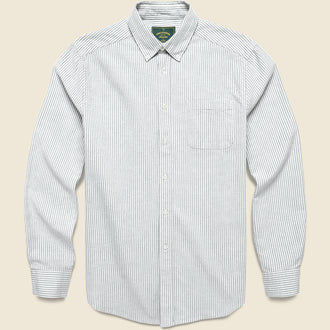 Belavista Brushed Oxford Shirt - Green Stripe