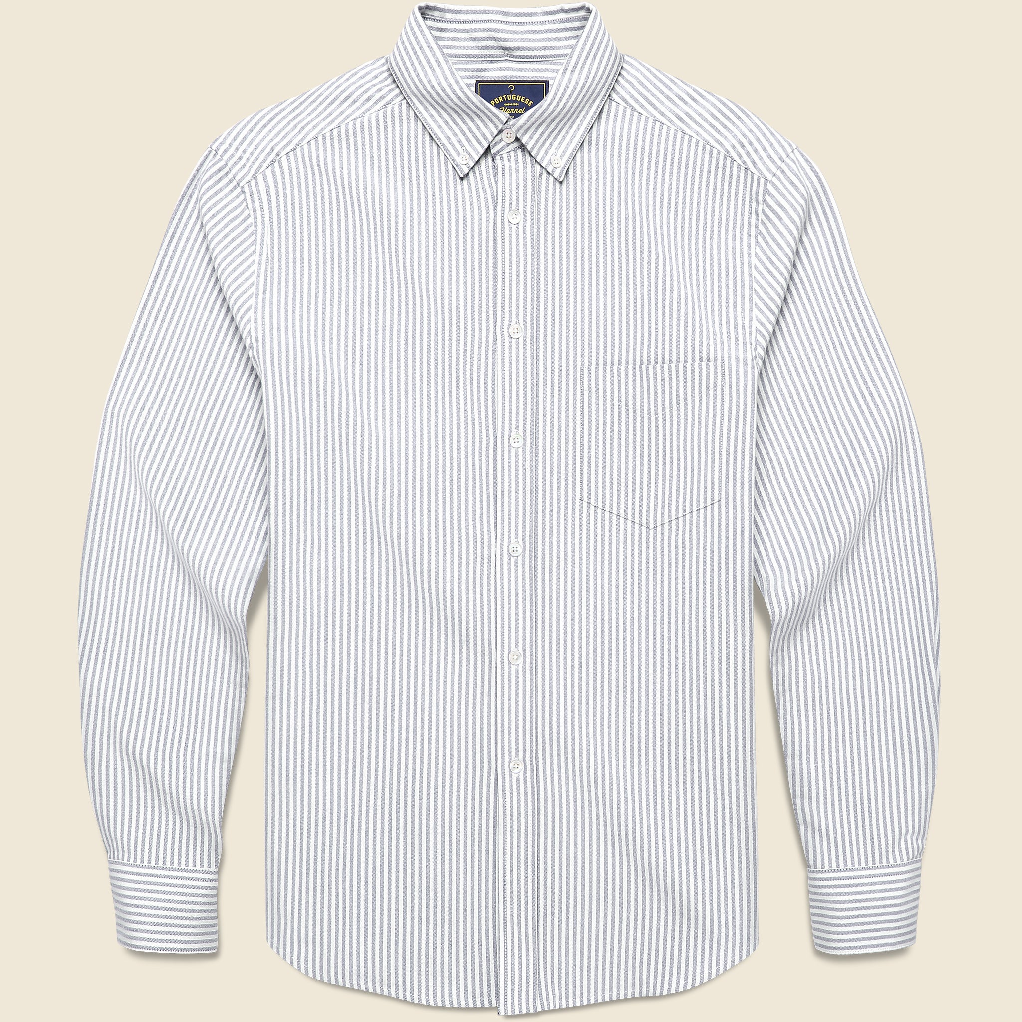 Brushed Stripe Oxford - Black - Portuguese Flannel - STAG Provisions - Tops - L/S Woven - Stripe