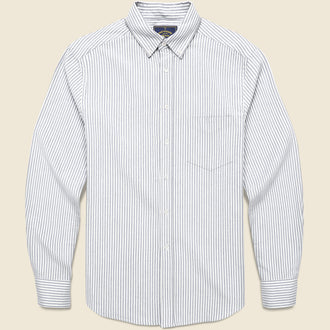Brushed Stripe Oxford - Black