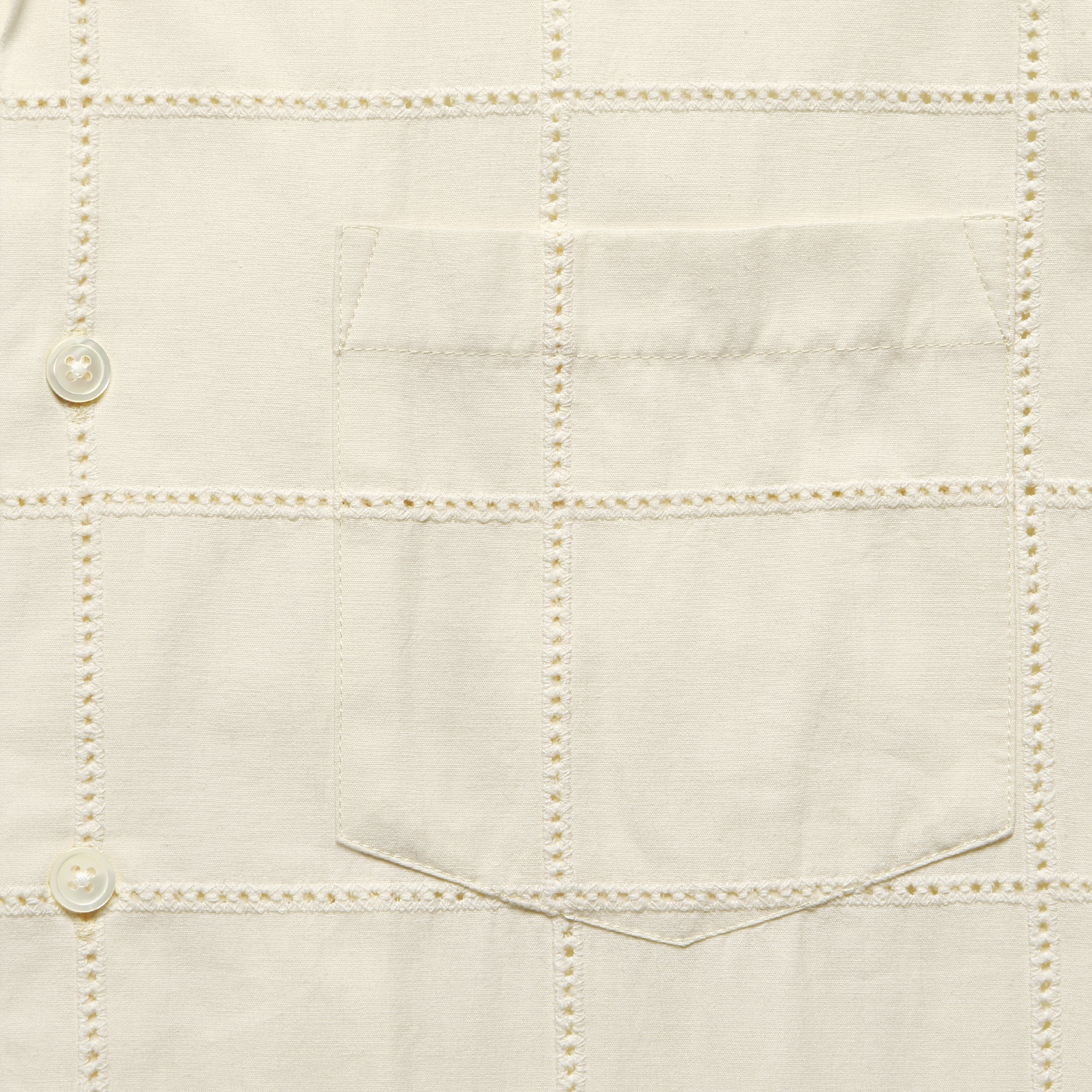 Grid Camp Shirt - Ecru - Portuguese Flannel - STAG Provisions - Tops - S/S Woven - Other Pattern