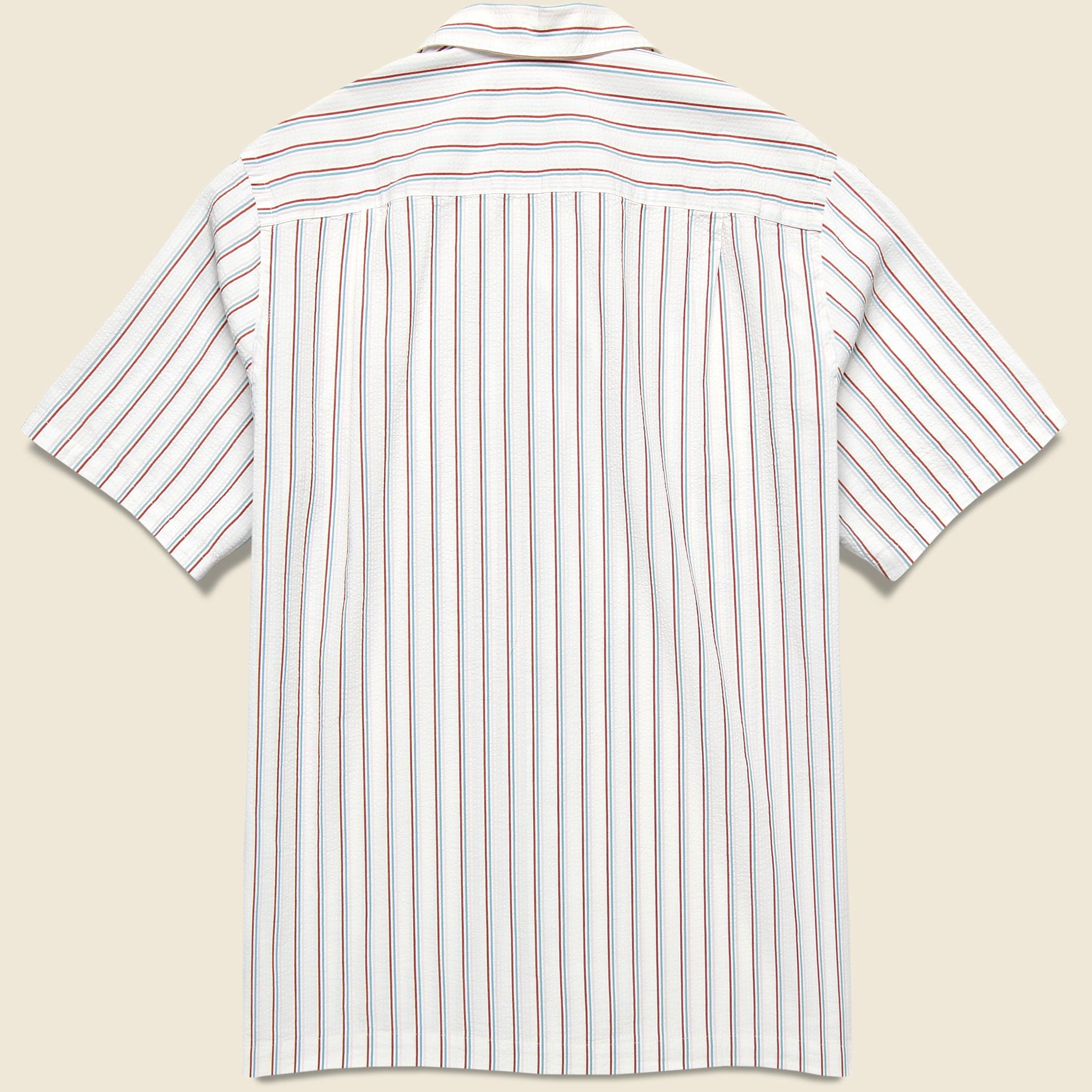 Seersucker Camp Shirt - Stripe - Portuguese Flannel - STAG Provisions - Tops - S/S Woven - Seersucker
