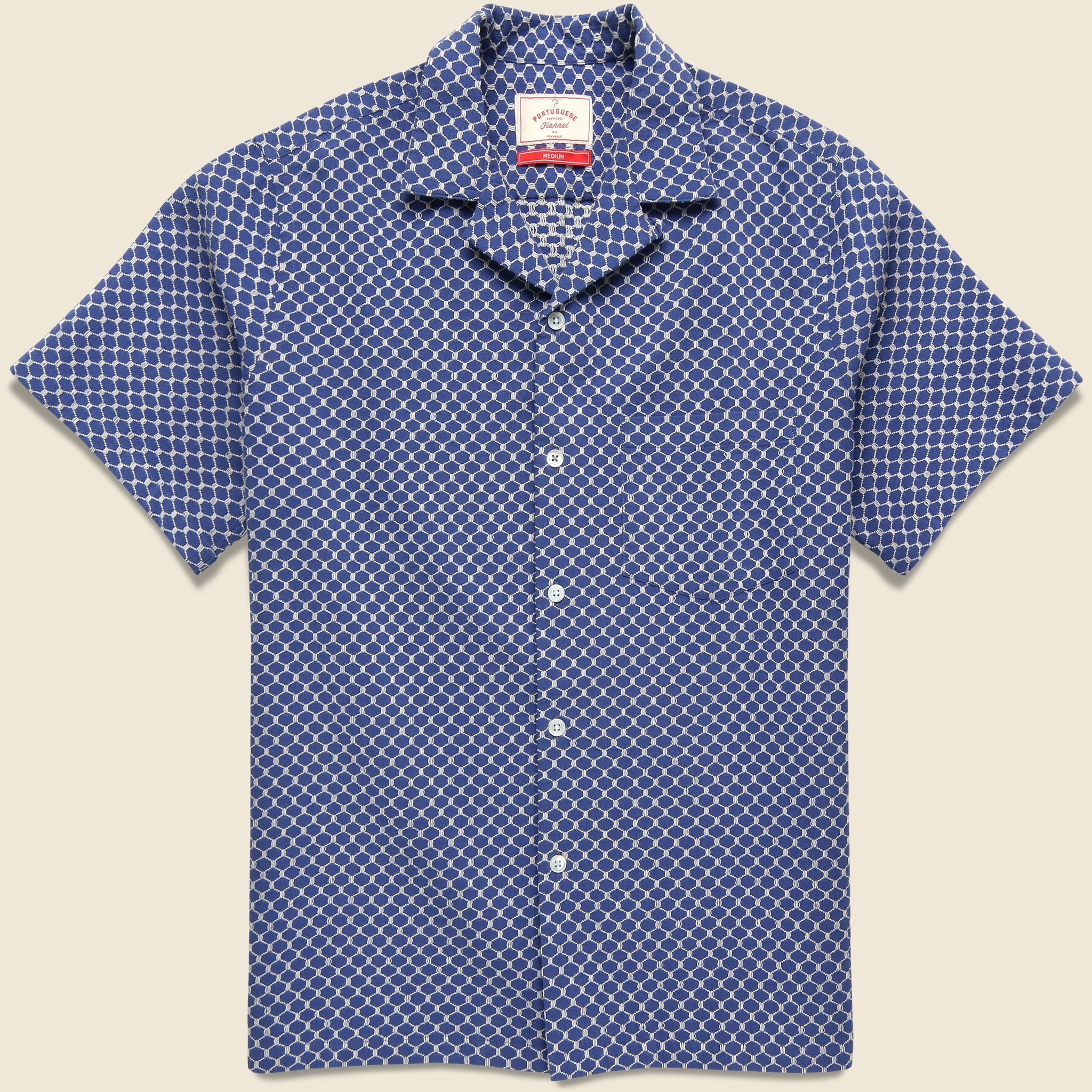 Midnight Sky Camp Shirt - Blue - Portuguese Flannel - STAG Provisions - Tops - S/S Woven - Other Pattern