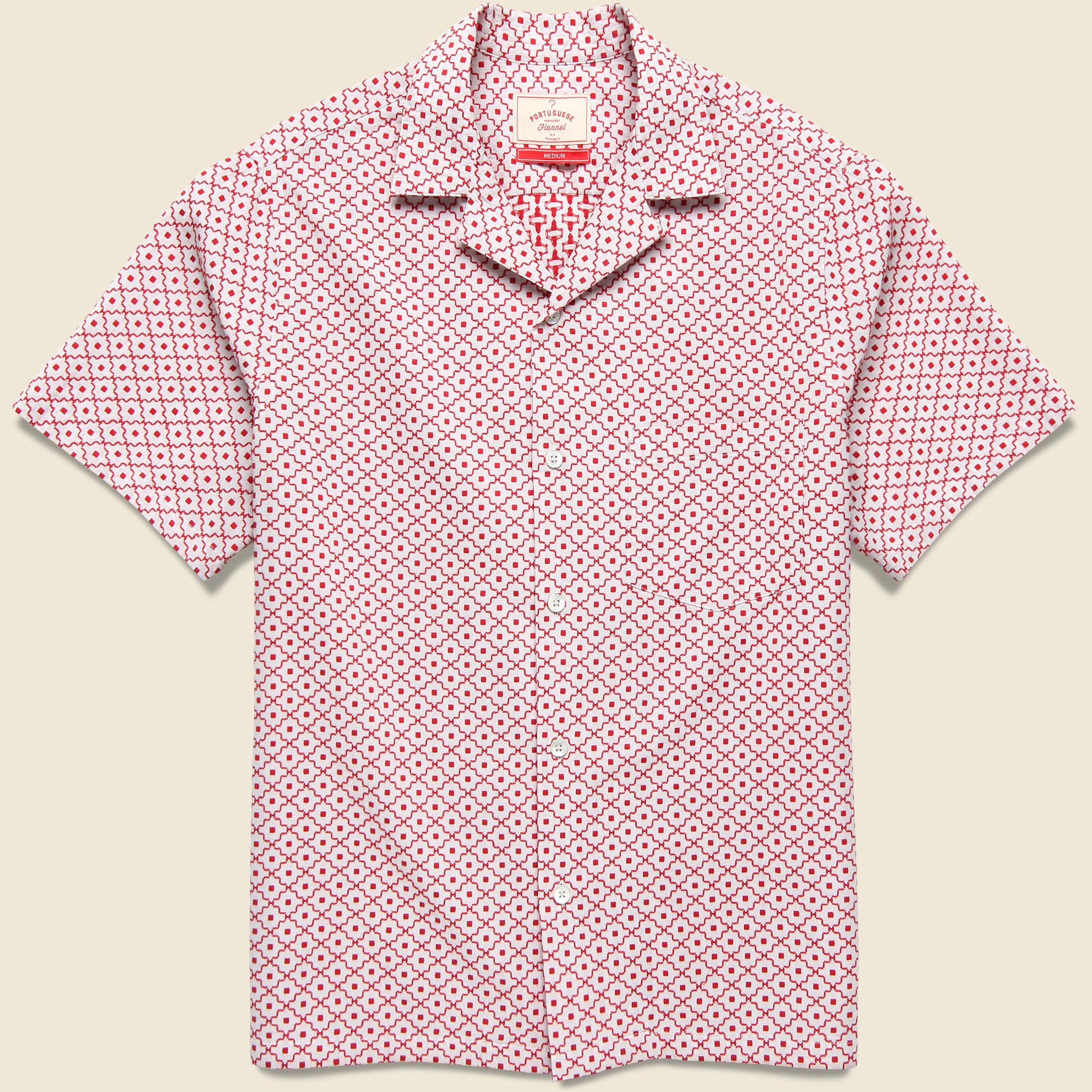 Tile Camp Shirt - Red - Portuguese Flannel - STAG Provisions - Tops - S/S Woven - Other Pattern
