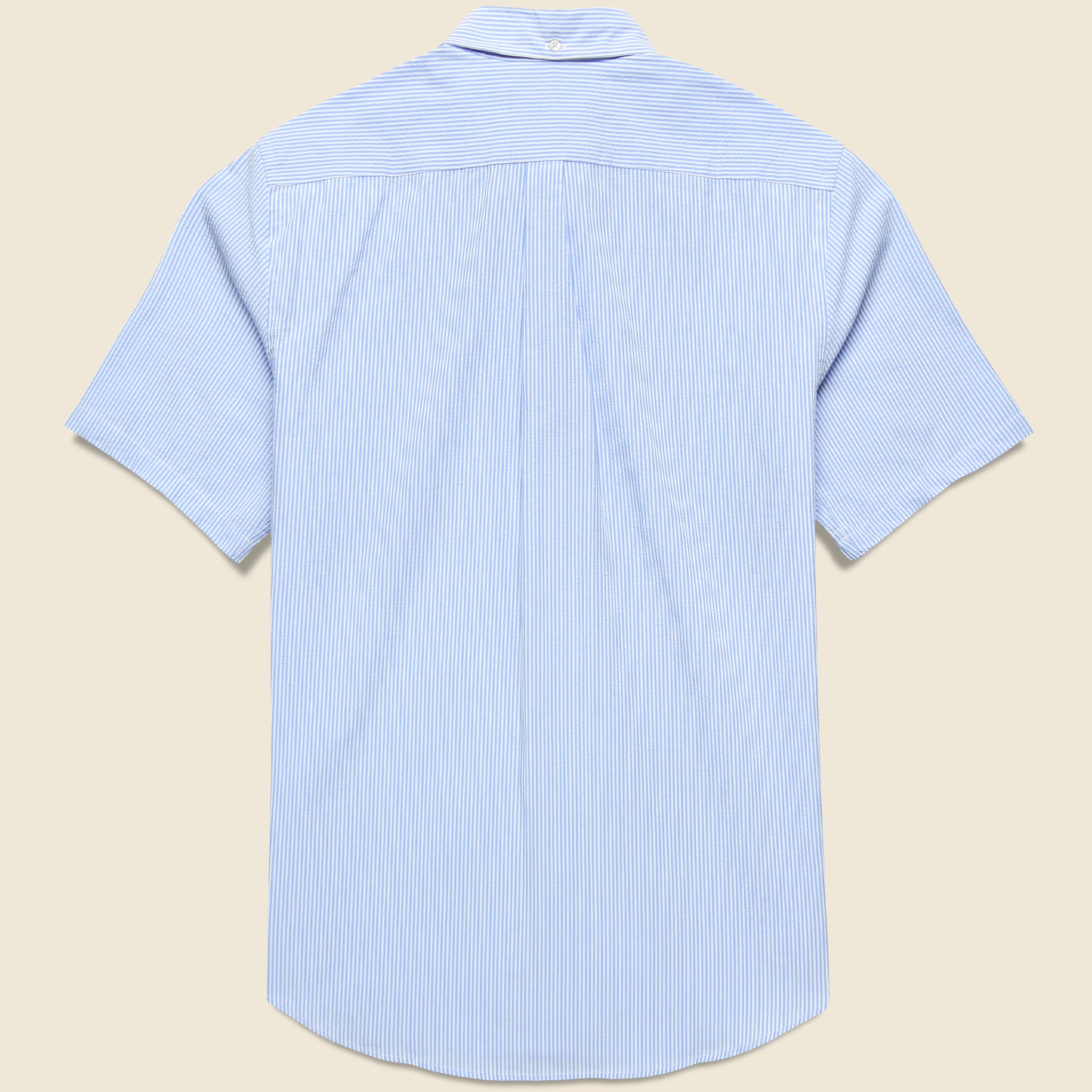 Striped Atlantico Seersucker Shirt - Blue - Portuguese Flannel - STAG Provisions - Tops - S/S Woven - Seersucker