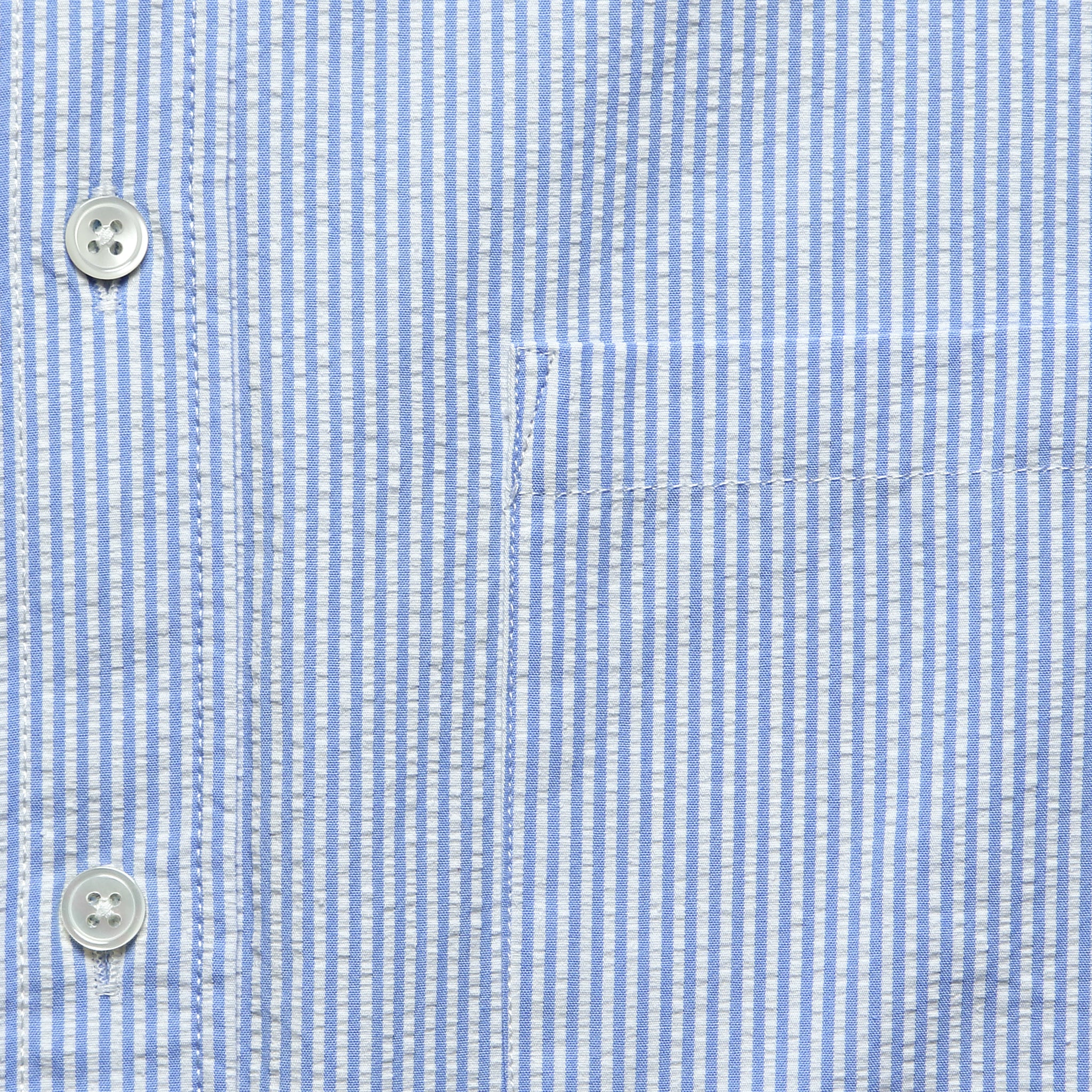 Striped Atlantico Seersucker Shirt - Blue - Portuguese Flannel - STAG Provisions - Tops - S/S Woven - Seersucker