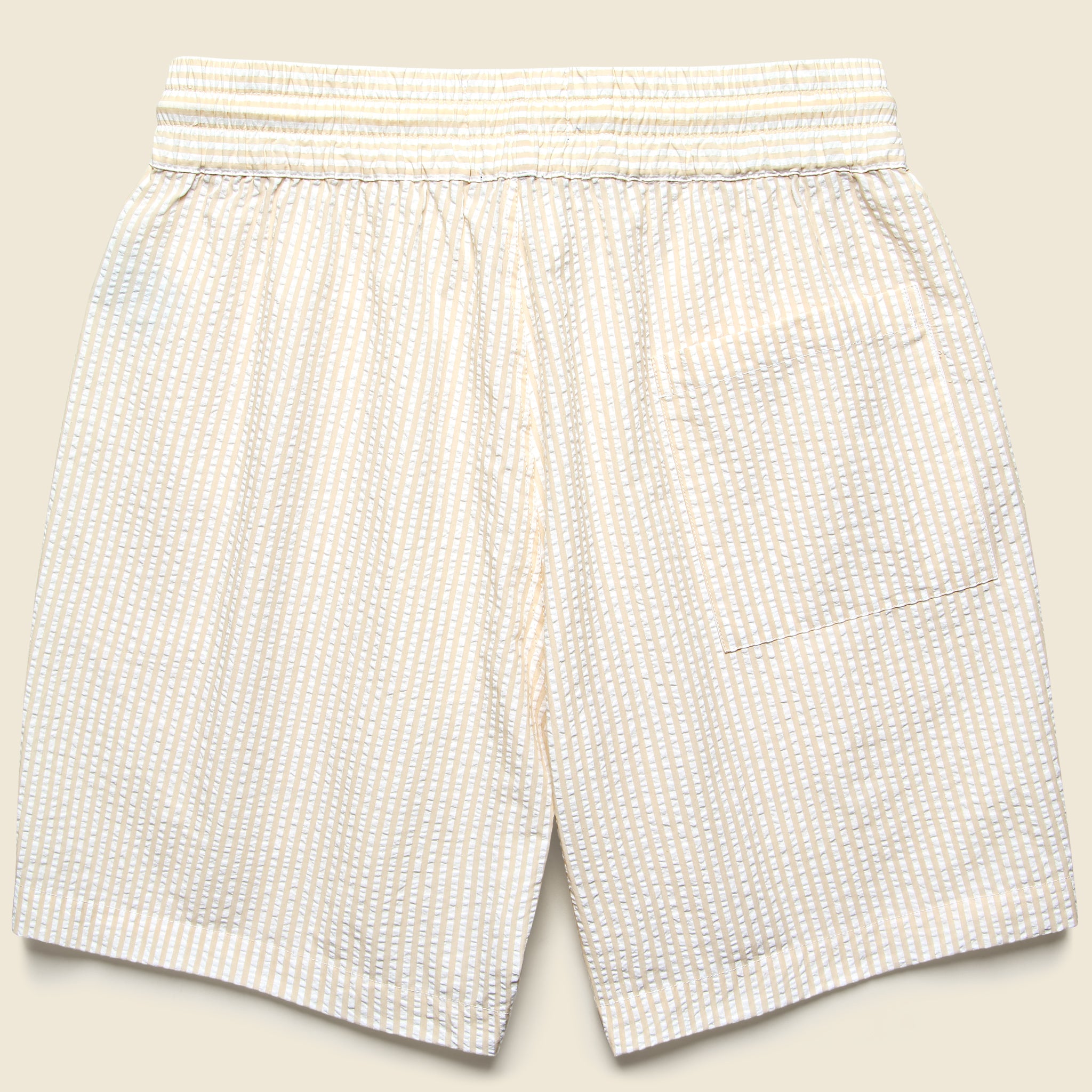 7" Seersucker Shorts - Sand Stripe - Portuguese Flannel - STAG Provisions - Shorts - Lounge