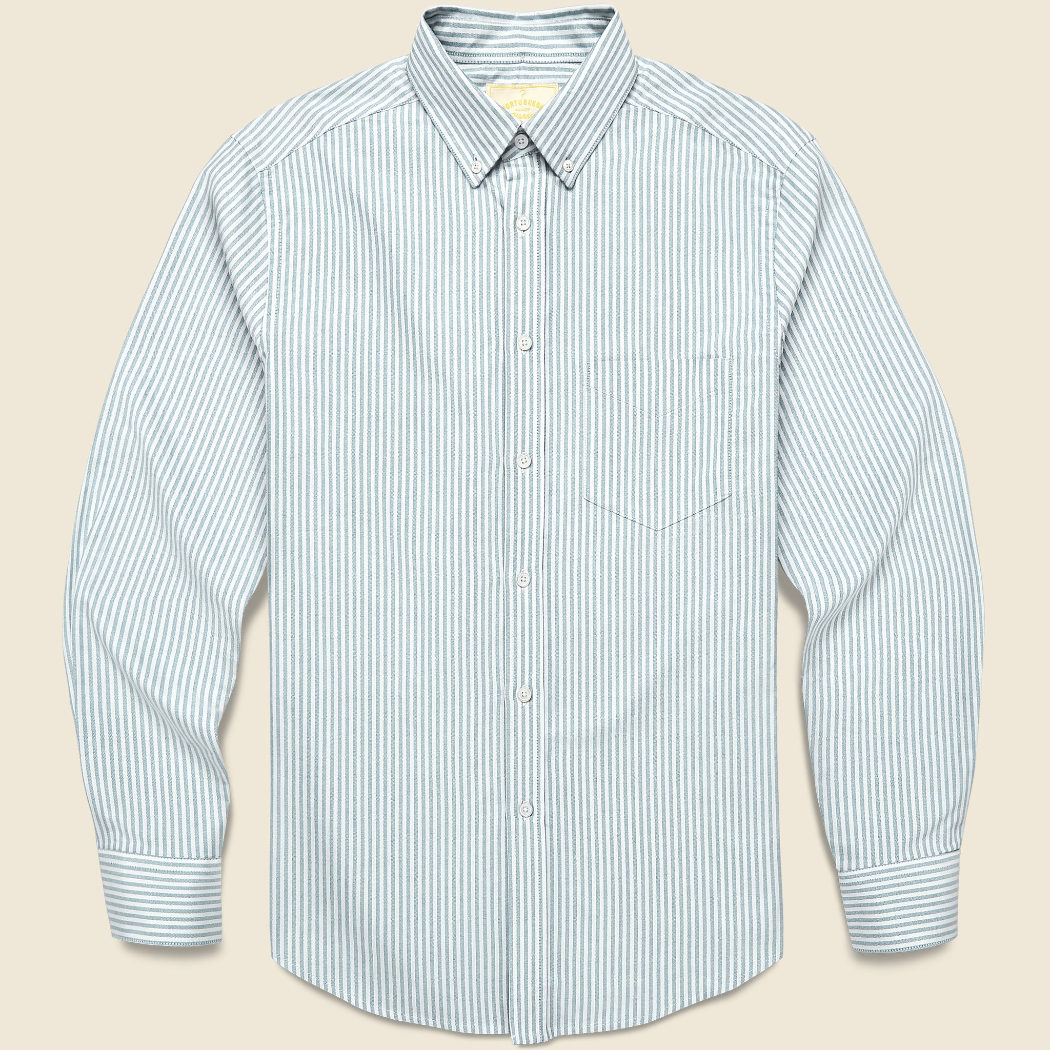 Belavista Oxford Shirt - Green Stripe - Portuguese Flannel - STAG Provisions - Tops - L/S Woven - Stripe