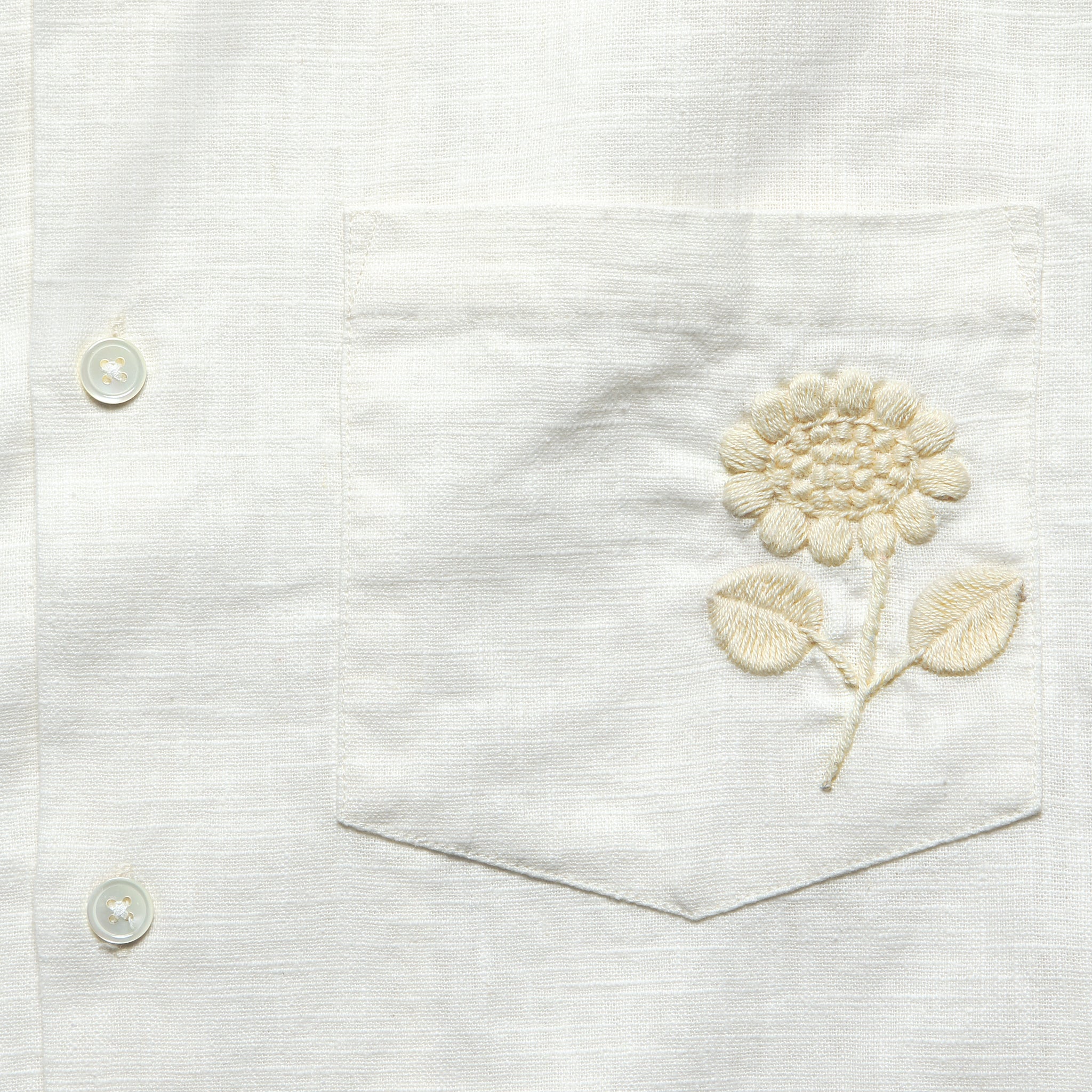 
                          Embroidered Ramie Camp Shirt - Ecru - Portuguese Flannel - STAG Provisions - Tops - S/S Woven - Floral
                        