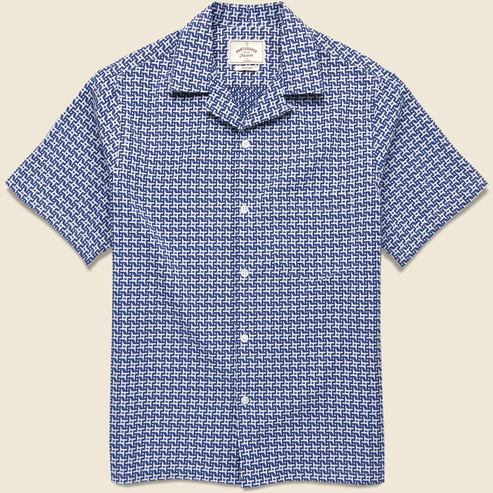 Soul Tile Camp Shirt - Blue - Portuguese Flannel - STAG Provisions - Tops - S/S Woven - Other Pattern